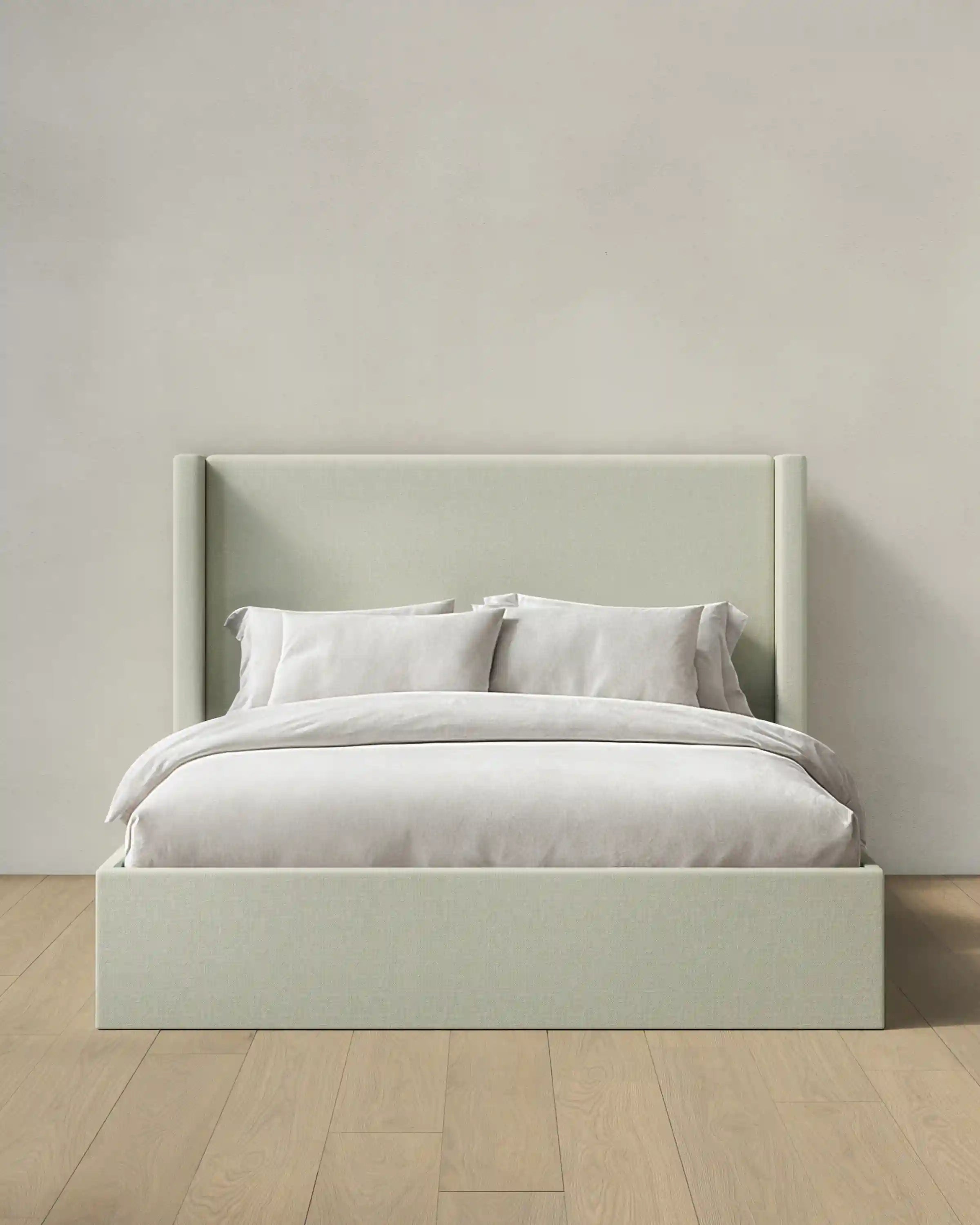 100% Linen Wingback Bed