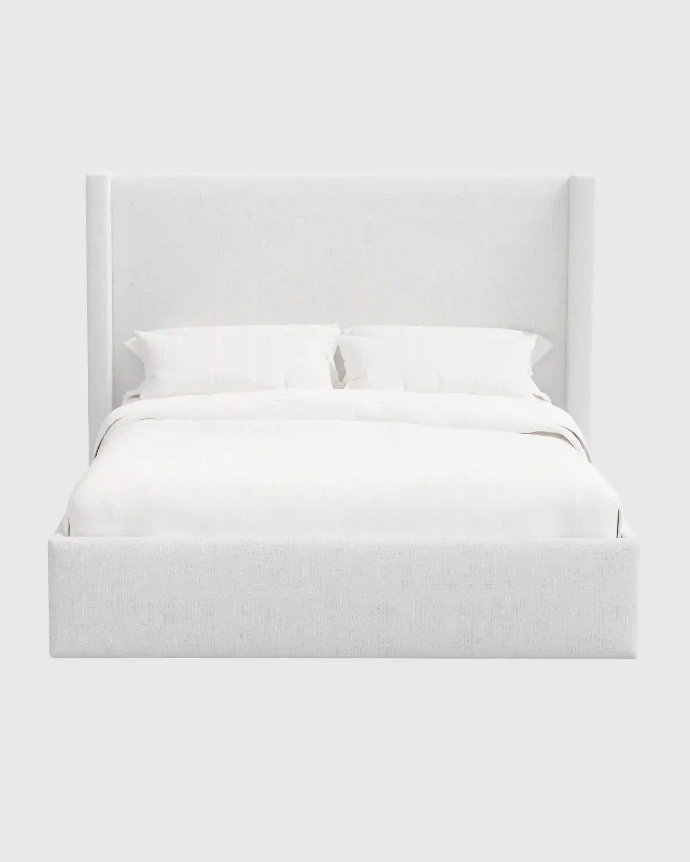 100% Linen Wingback Bed