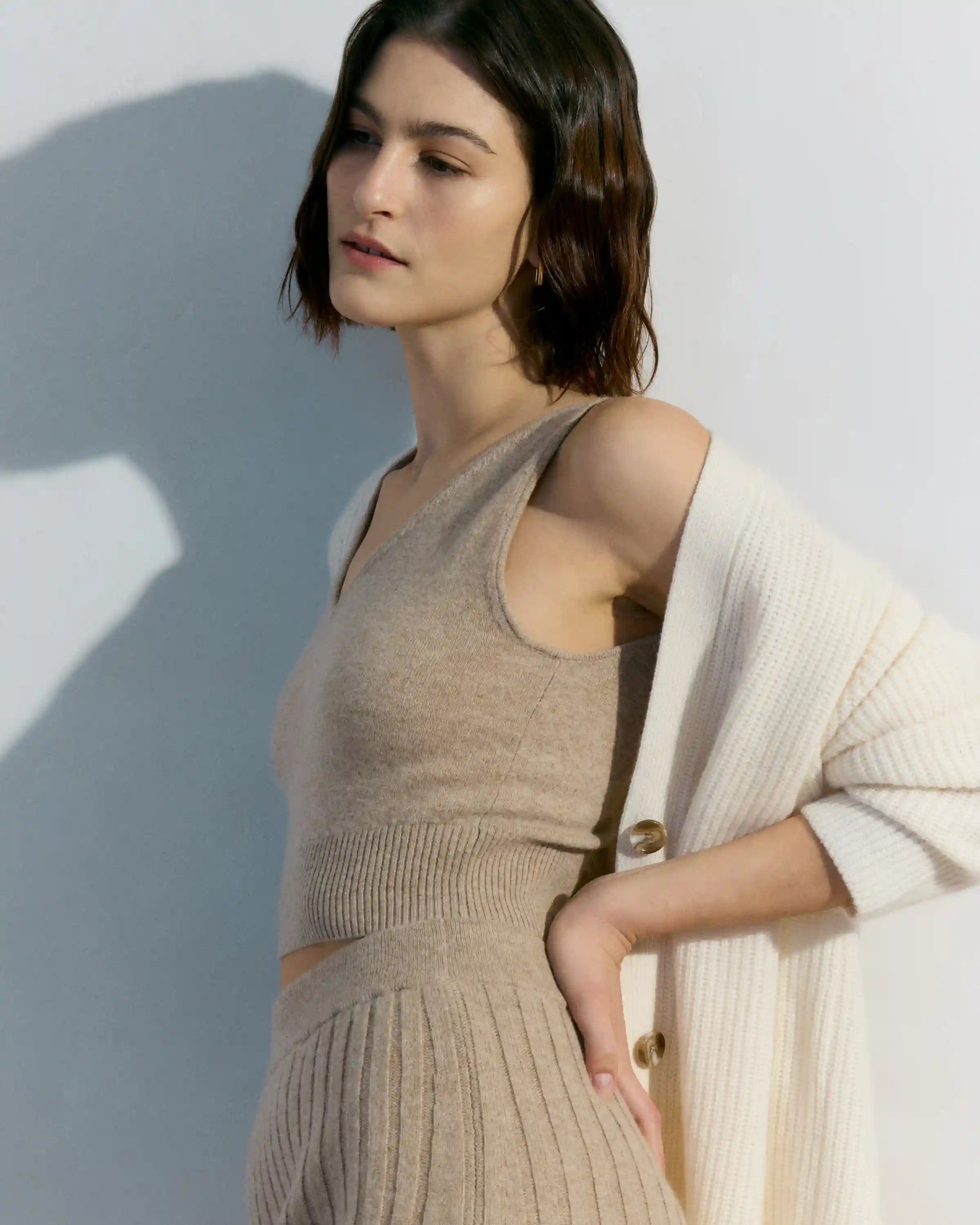 Mongolian Cashmere Oversized Boyfriend Cardigan Sweater