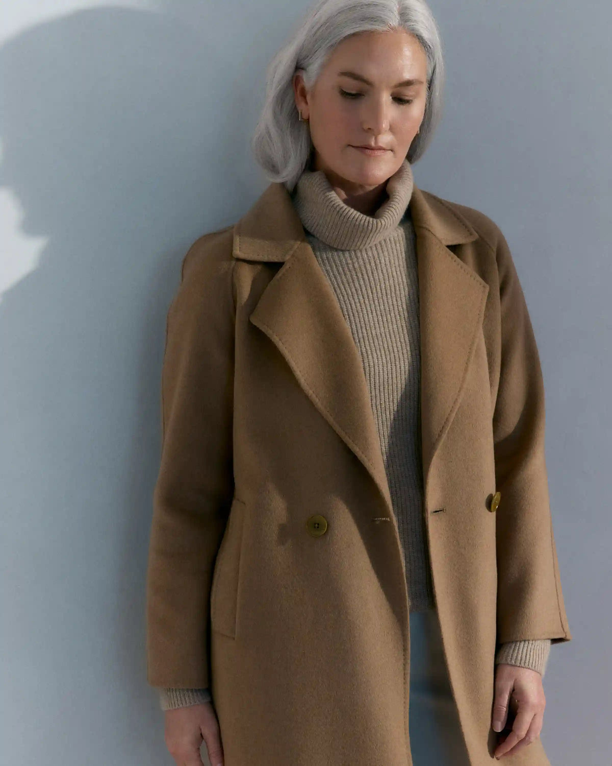 Double-Faced Merino Wool Notched Lapel Coat