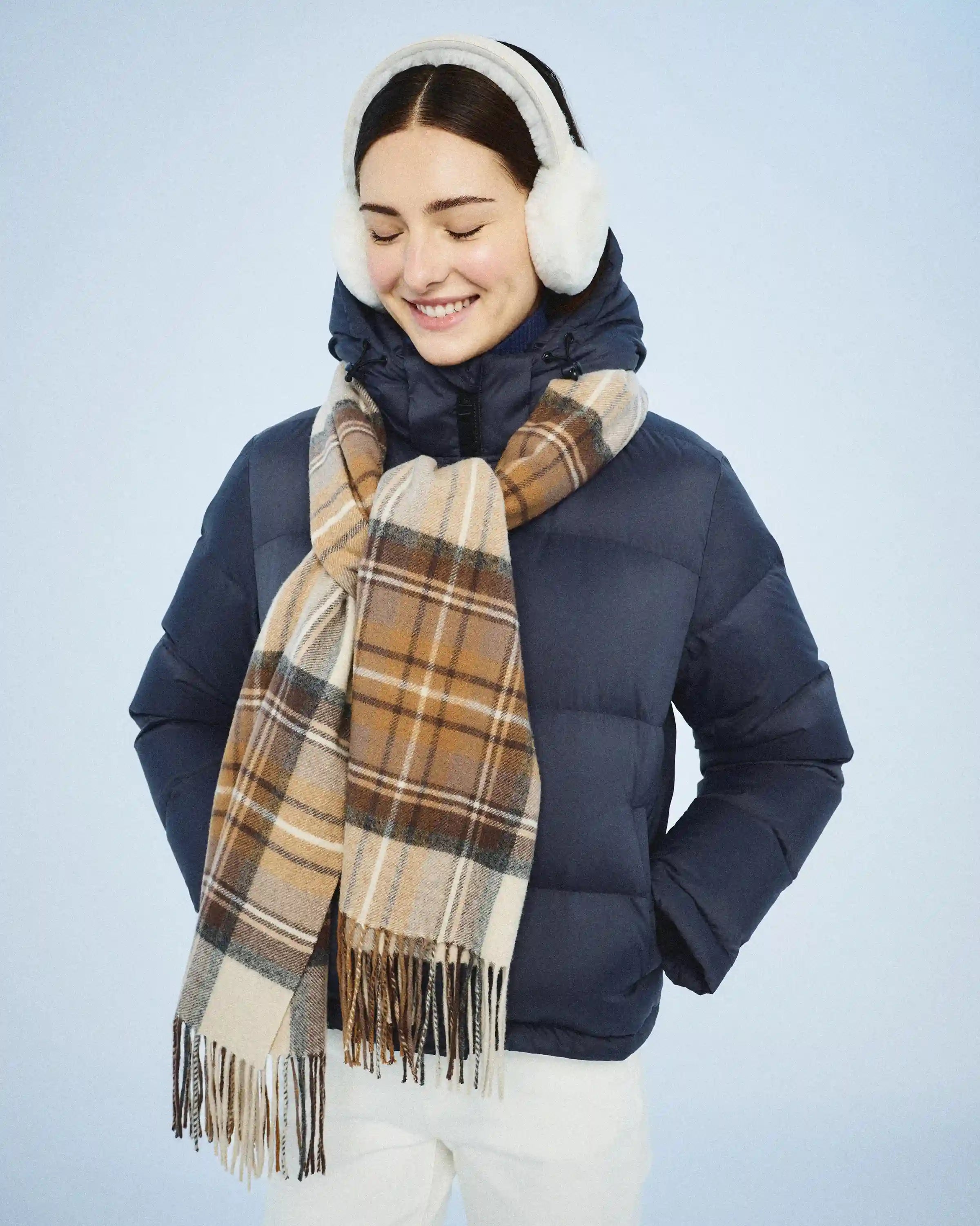 Mongolian Cashmere Tartan Scarf