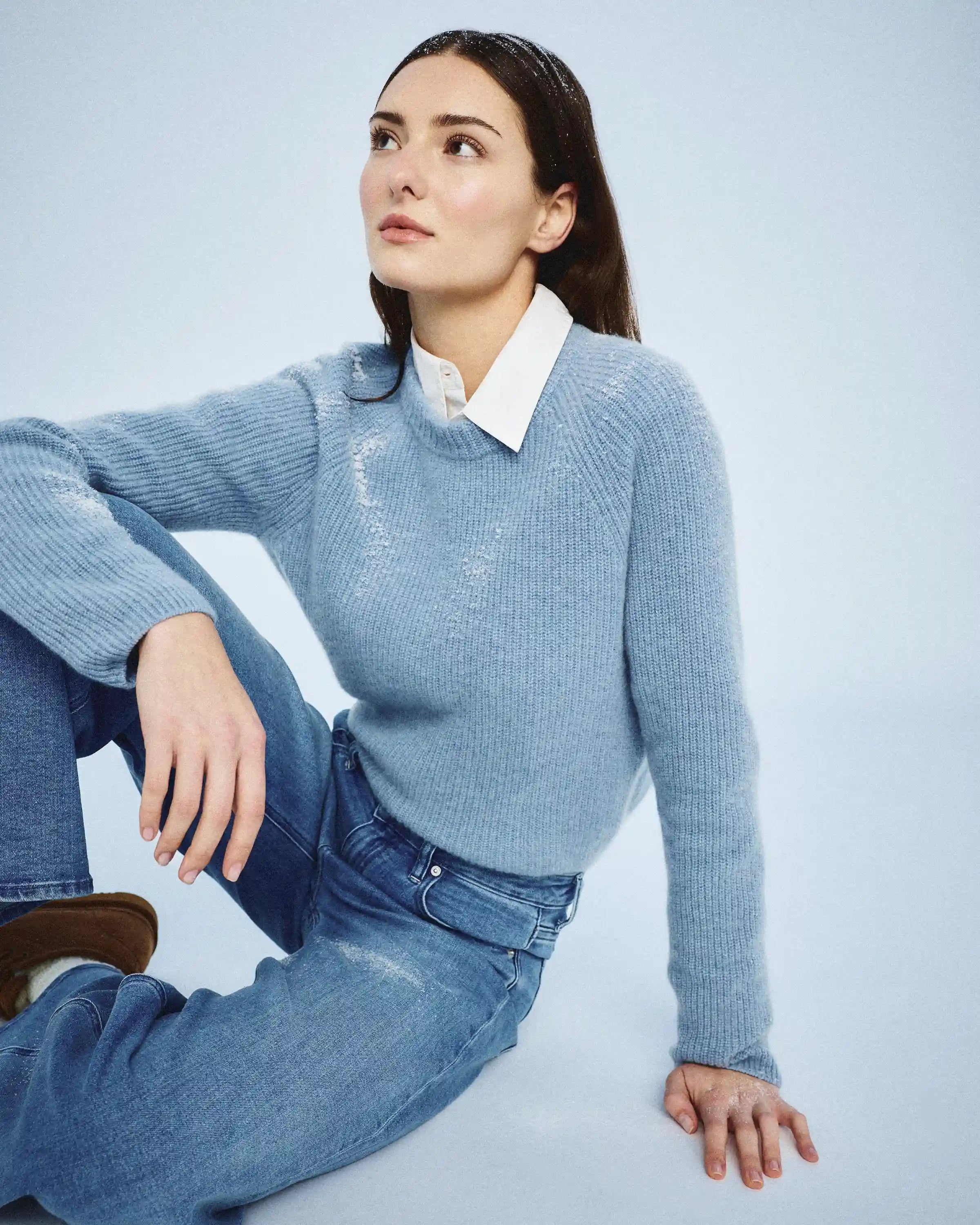Mongolian Cashmere Fisherman Crewneck Sweater