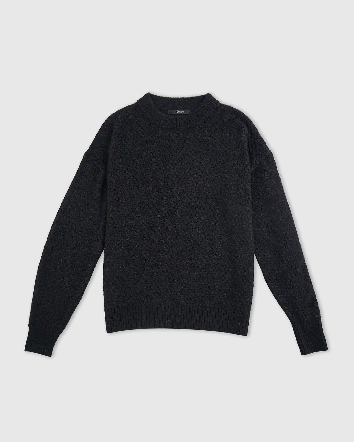 Baby Alpaca-Wool Diamond Stitch Crew