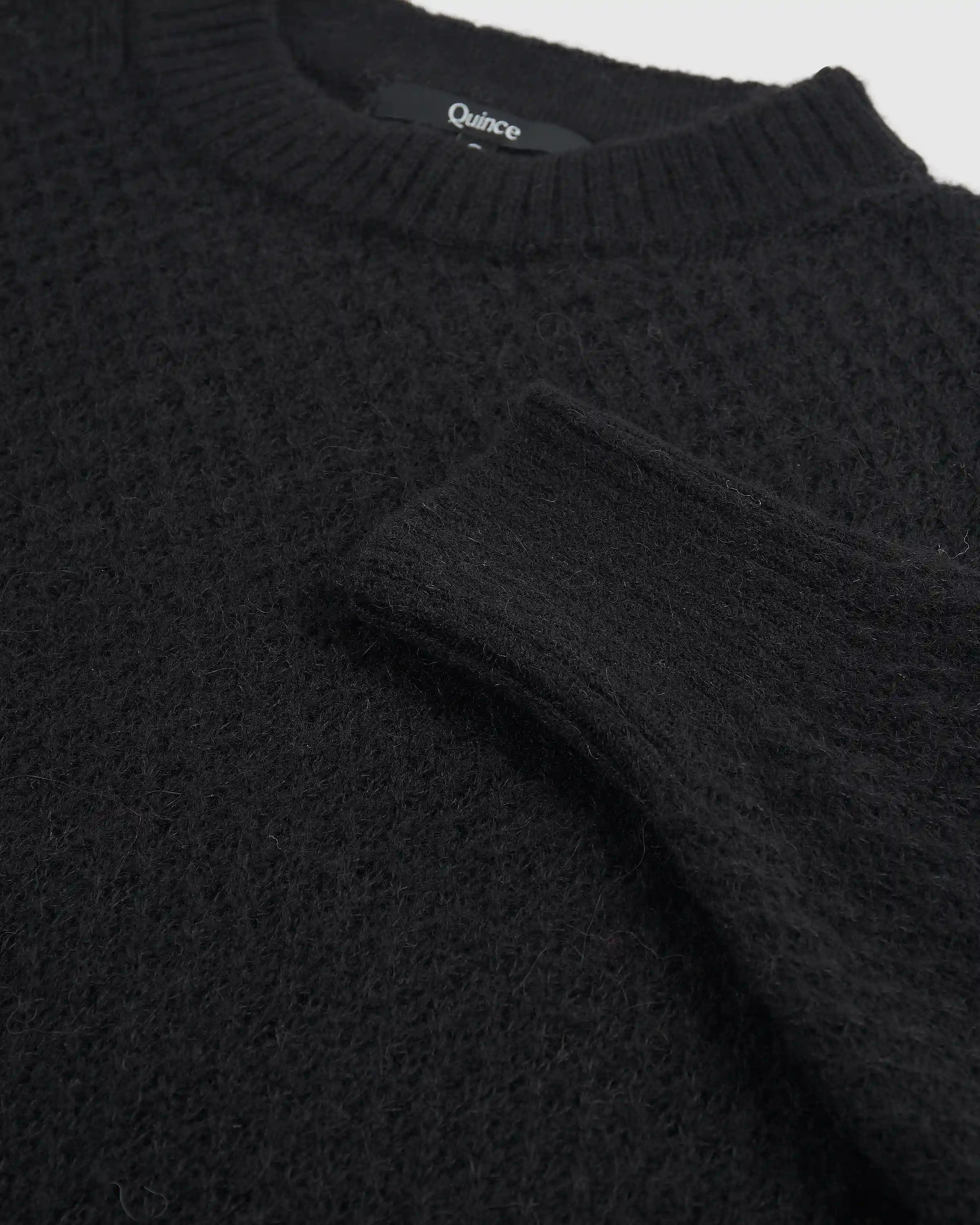 Baby Alpaca-Wool Diamond Stitch Crew