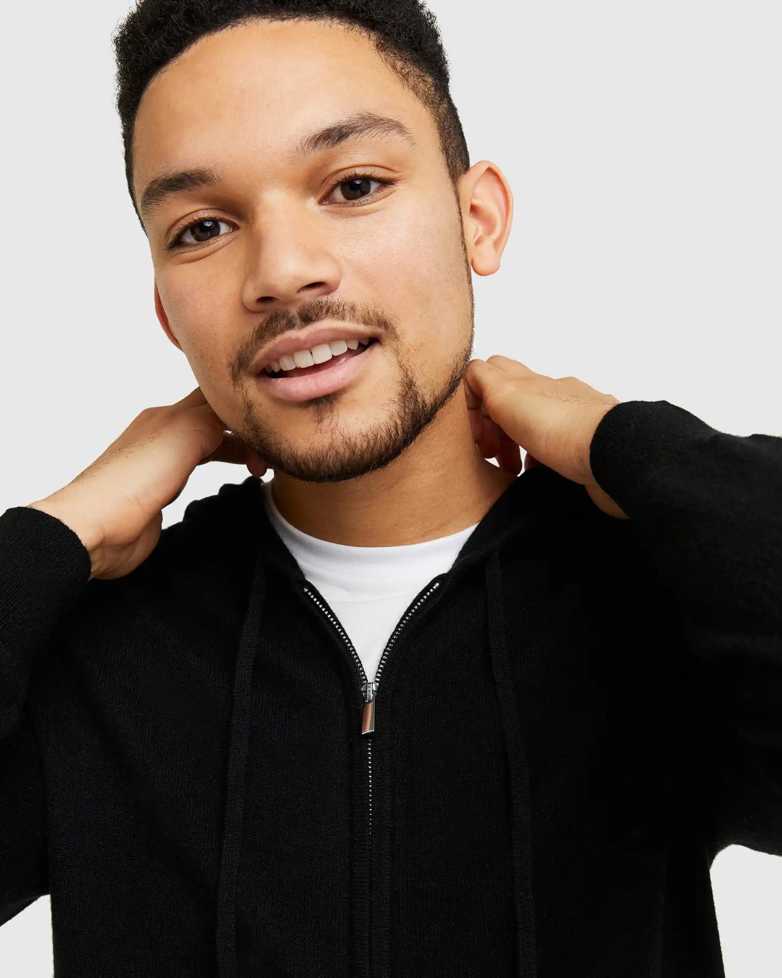 Mongolian Spring Cashmere Full-Zip Hoodie