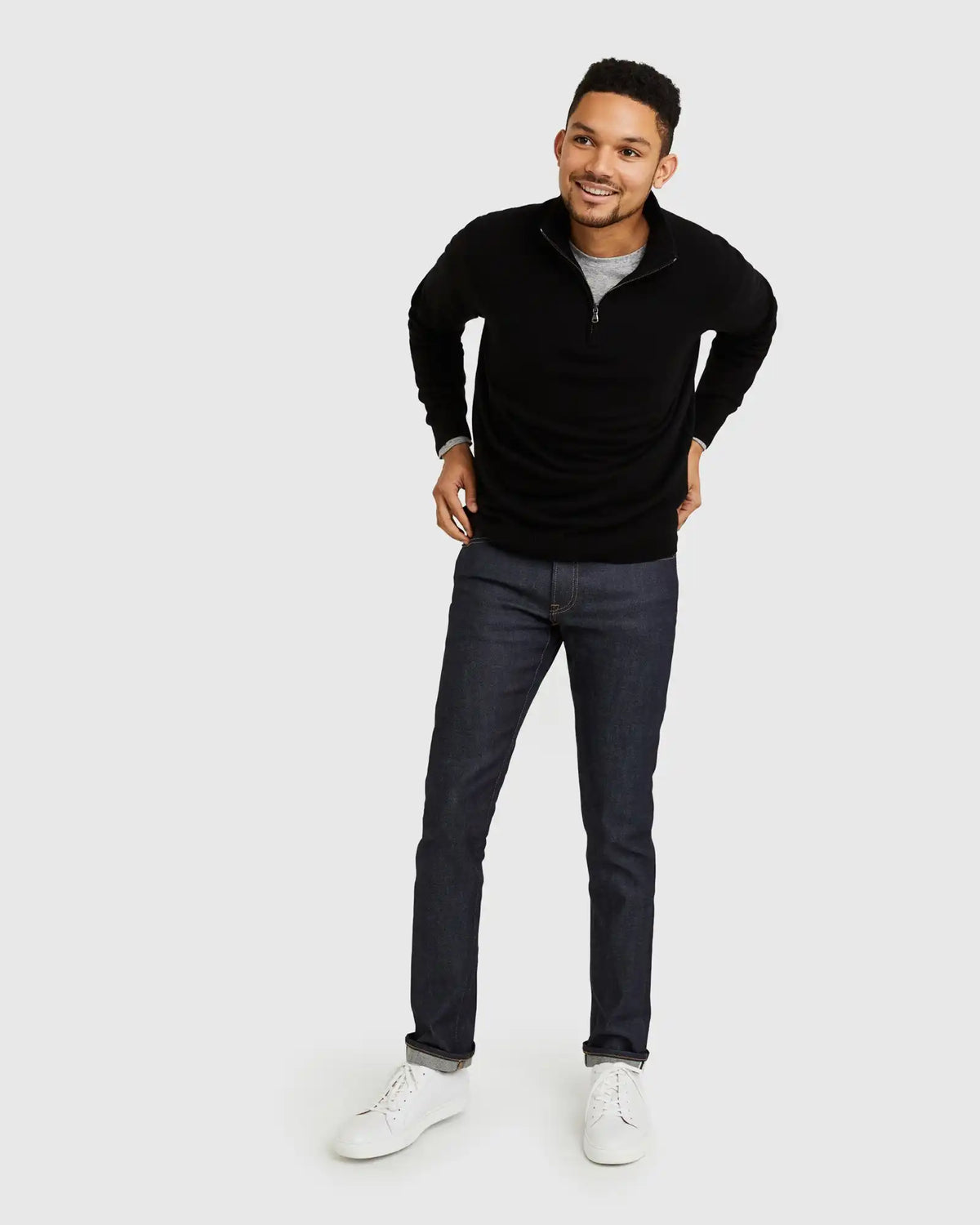 Mongolian Spring Cashmere Quarter Zip Sweater