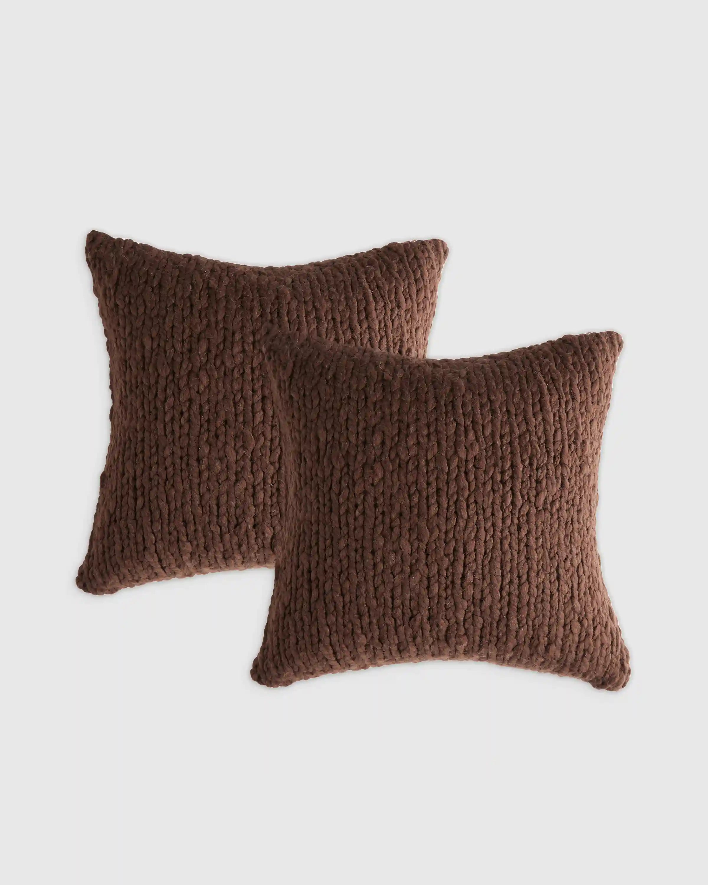 Chunky Hand Knit Wool Pillow Cover (Set of 2)