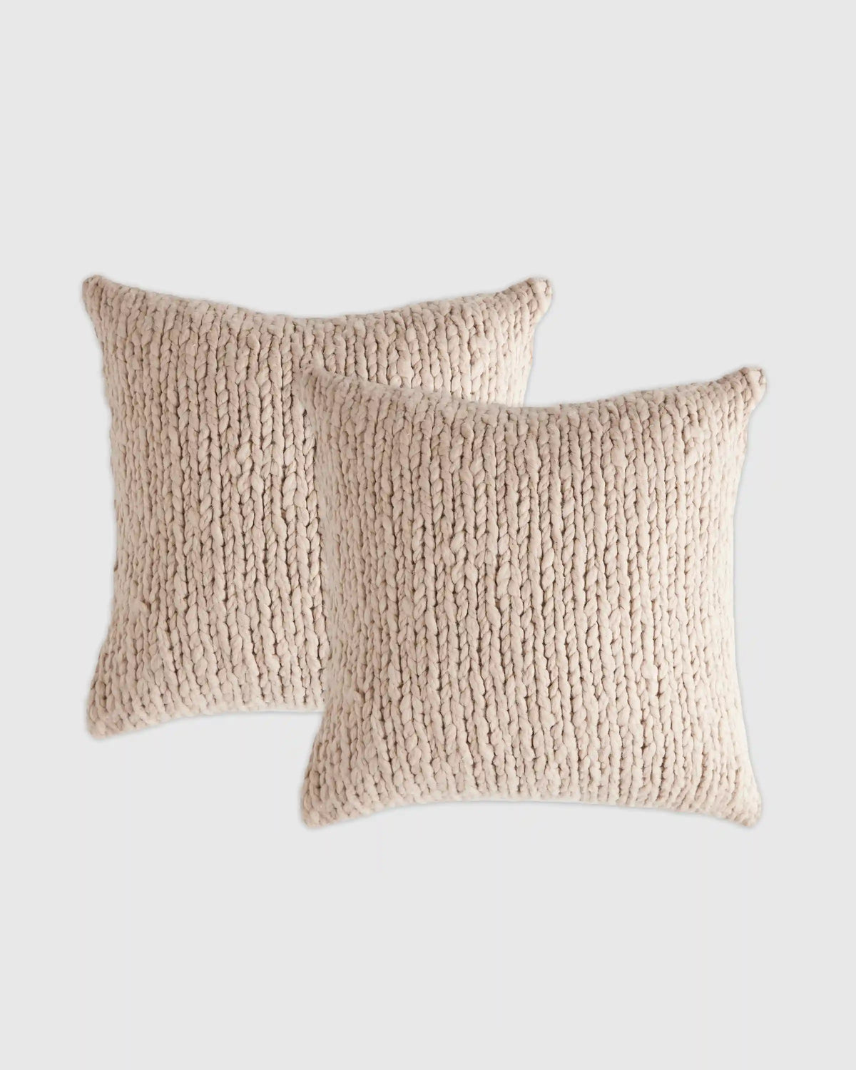 Chunky Hand Knit Wool Pillow Cover (Set of 2)