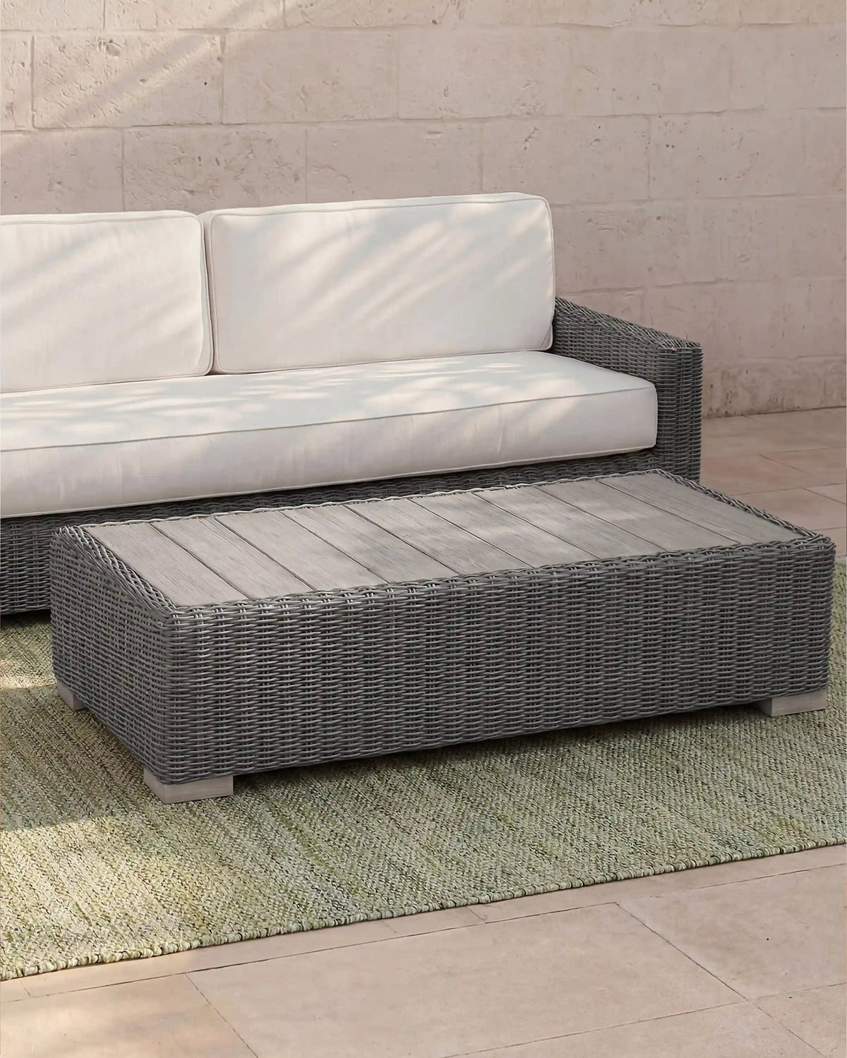 Classic All-Weather Wicker Outdoor Coffee Table