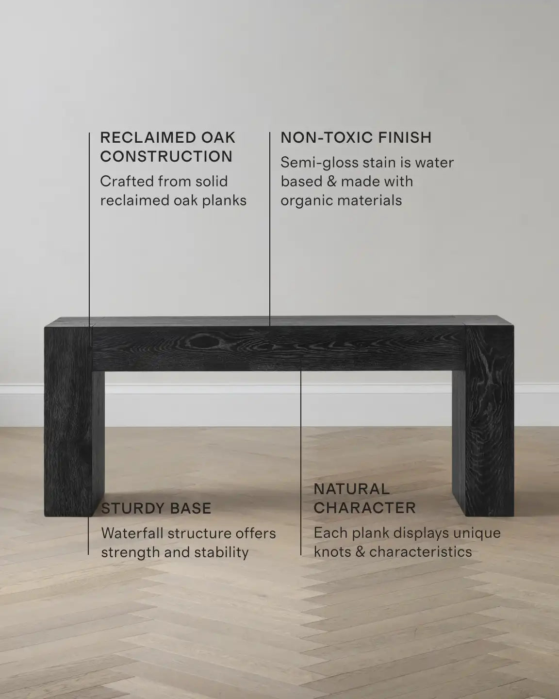 Reclaimed Oak Waterfall Console Table