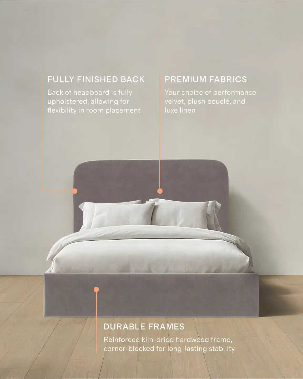 Curved Bed in Performance Velvet