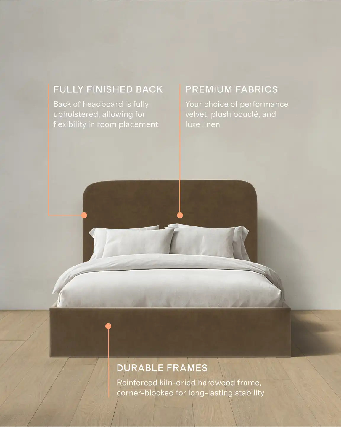 Curved Bed in Performance Velvet