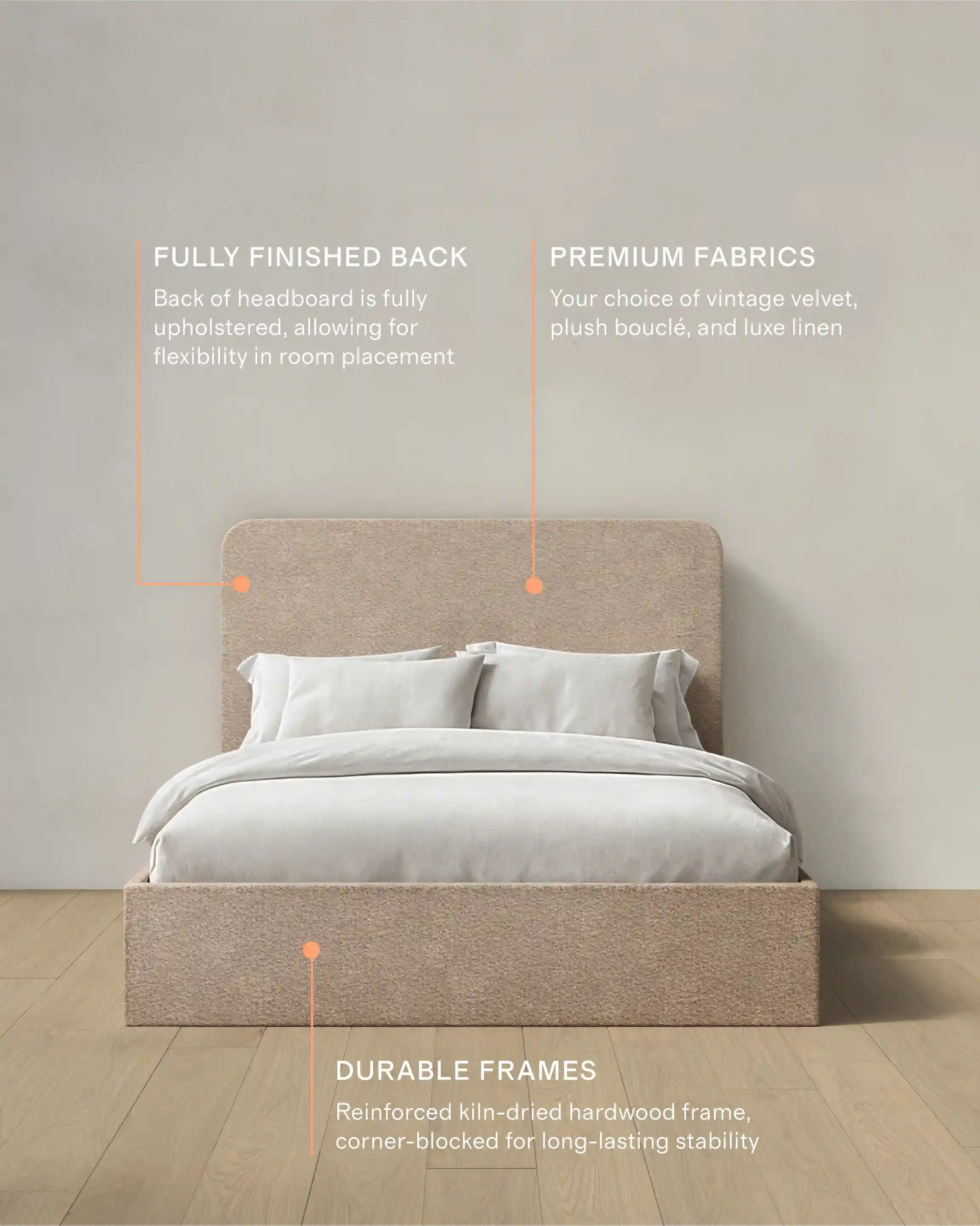 Plush Boucle Curved Bed