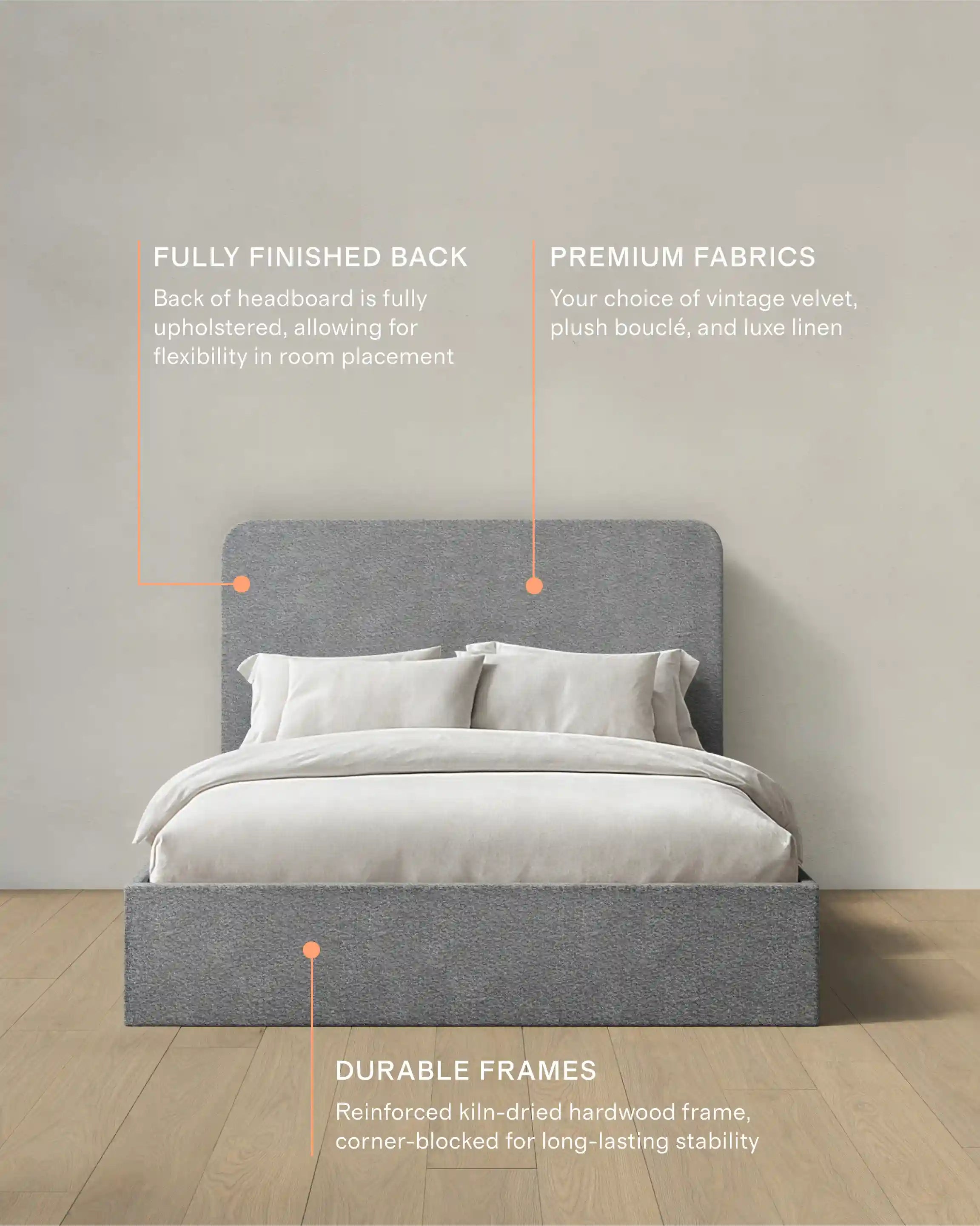 Plush Boucle Curved Bed