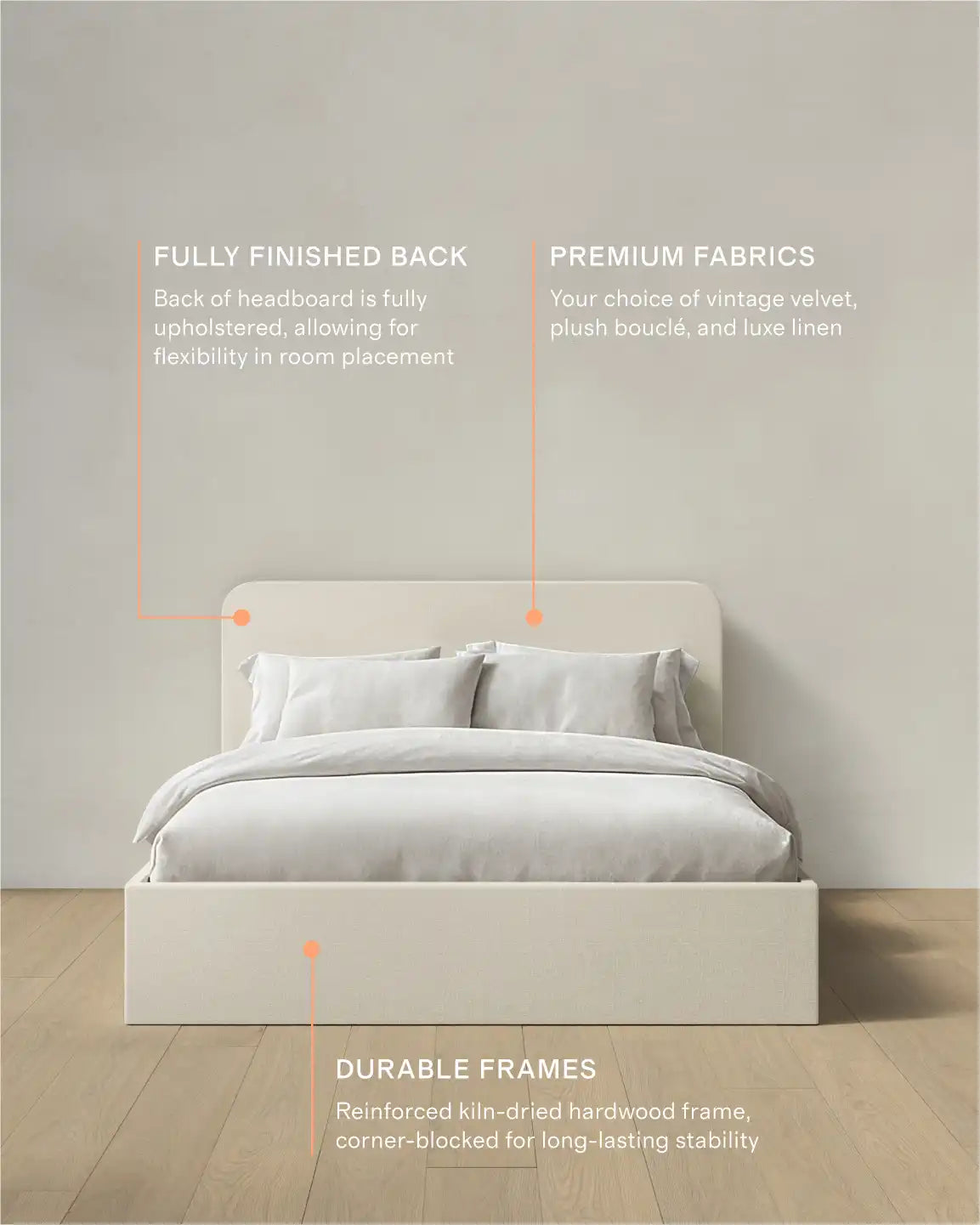 100% Linen Curved Bed