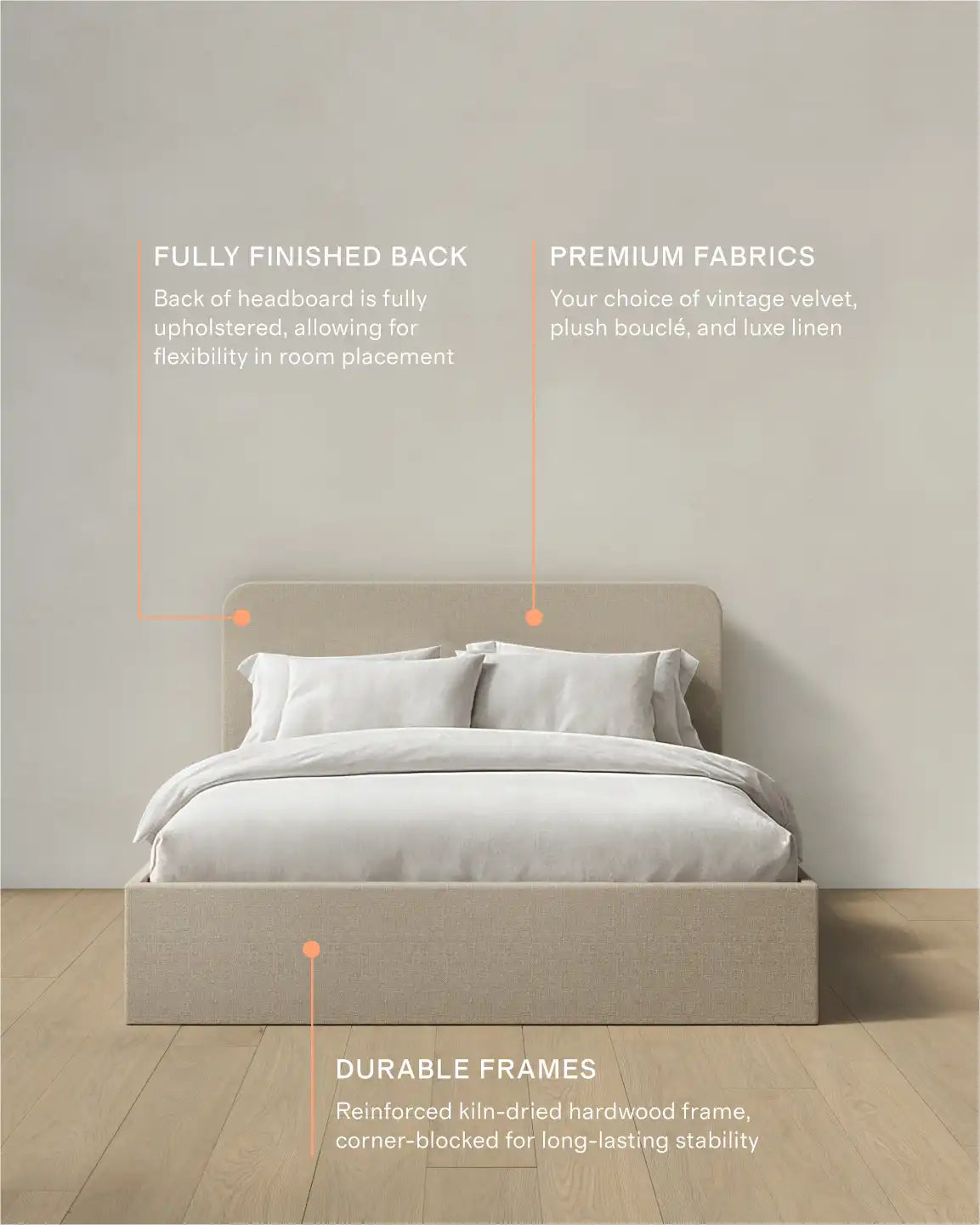 100% Linen Curved Bed