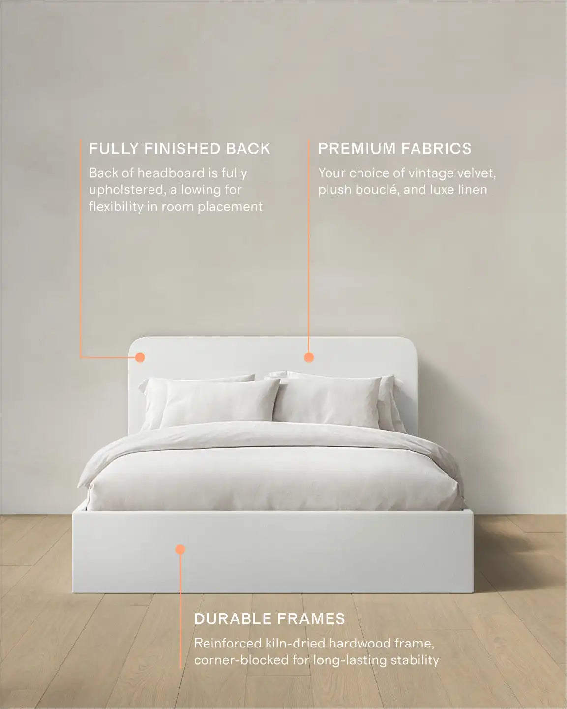 100% Linen Curved Bed