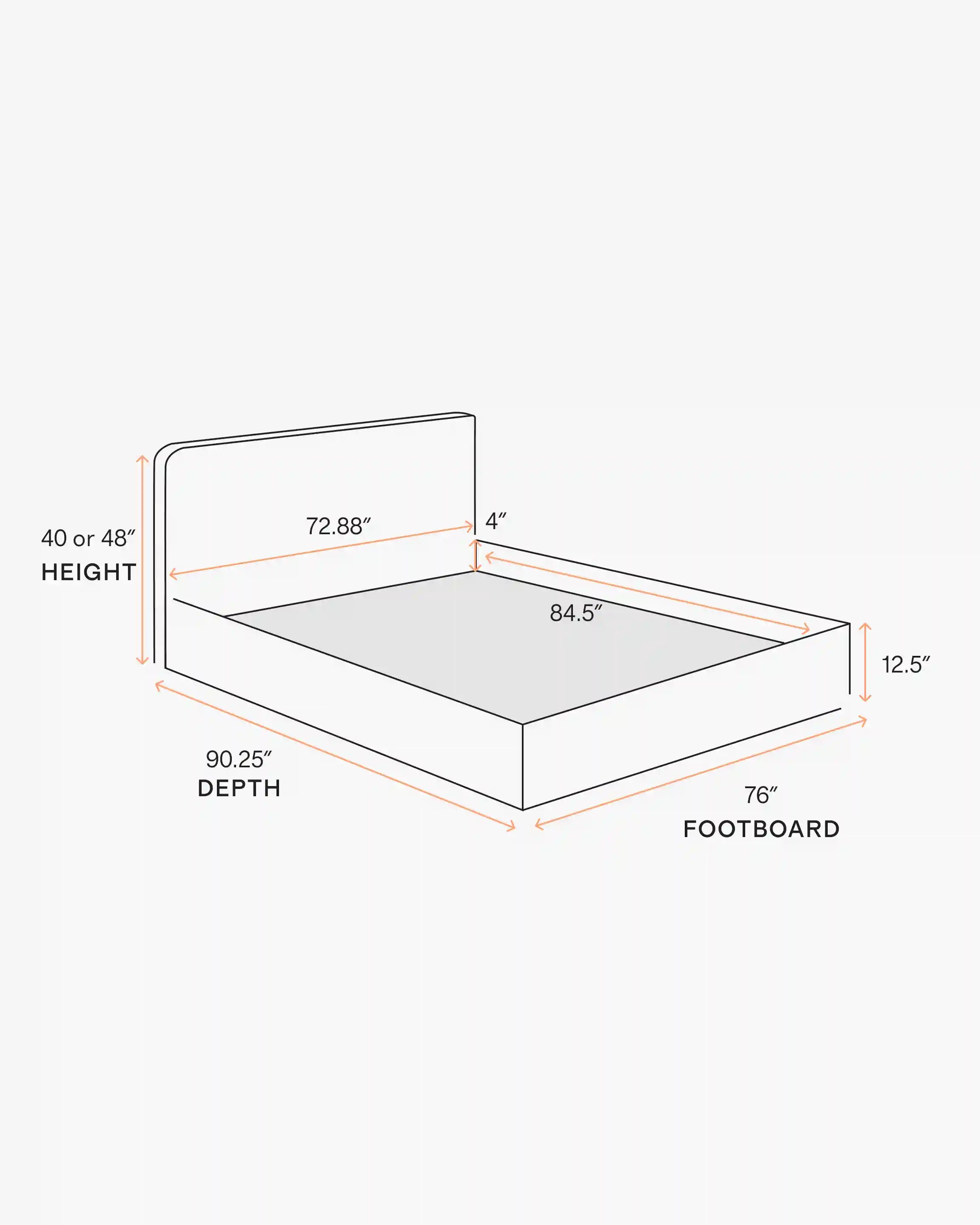 Curved Bed in Performance Velvet
