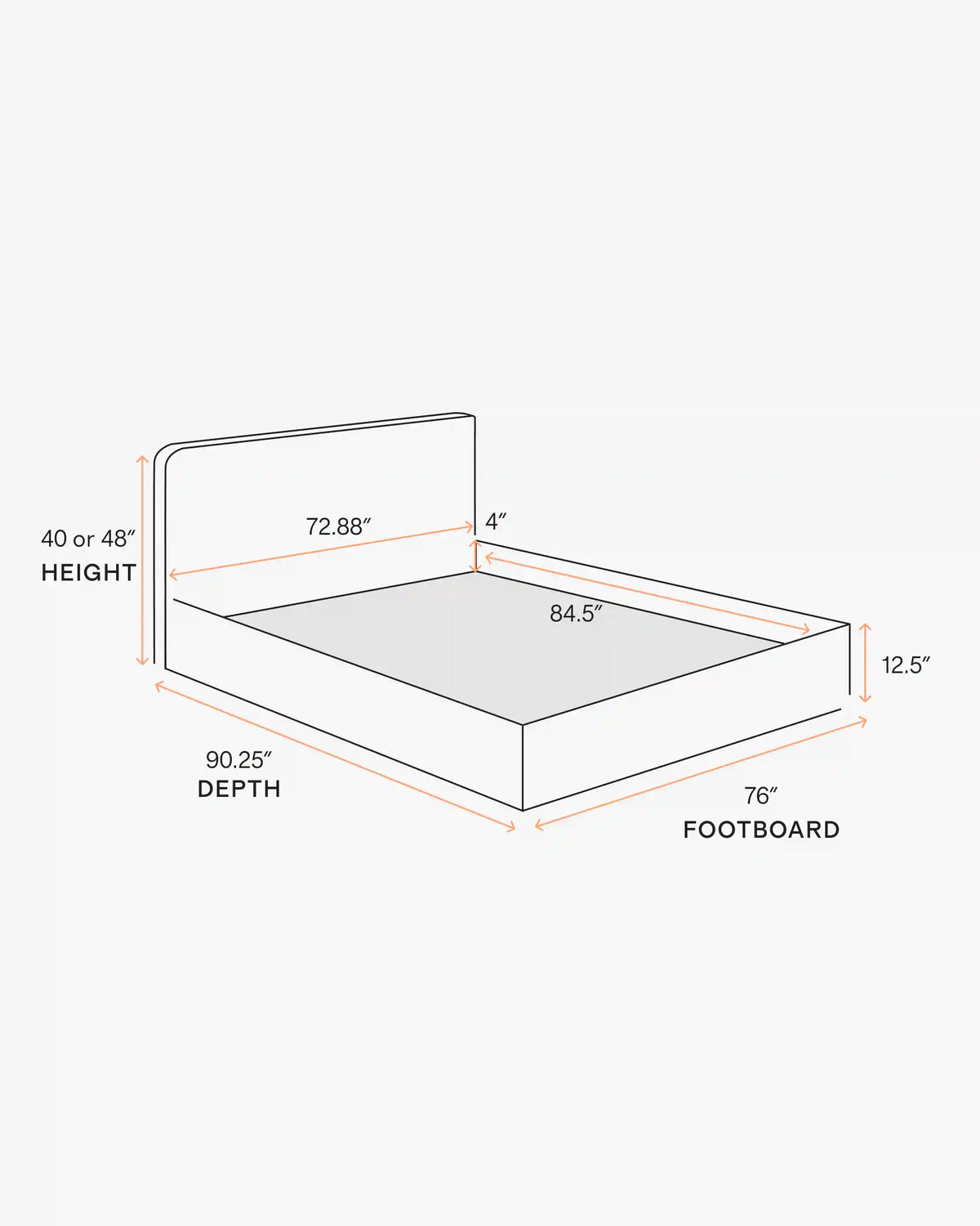 Curved Bed in Performance Linen