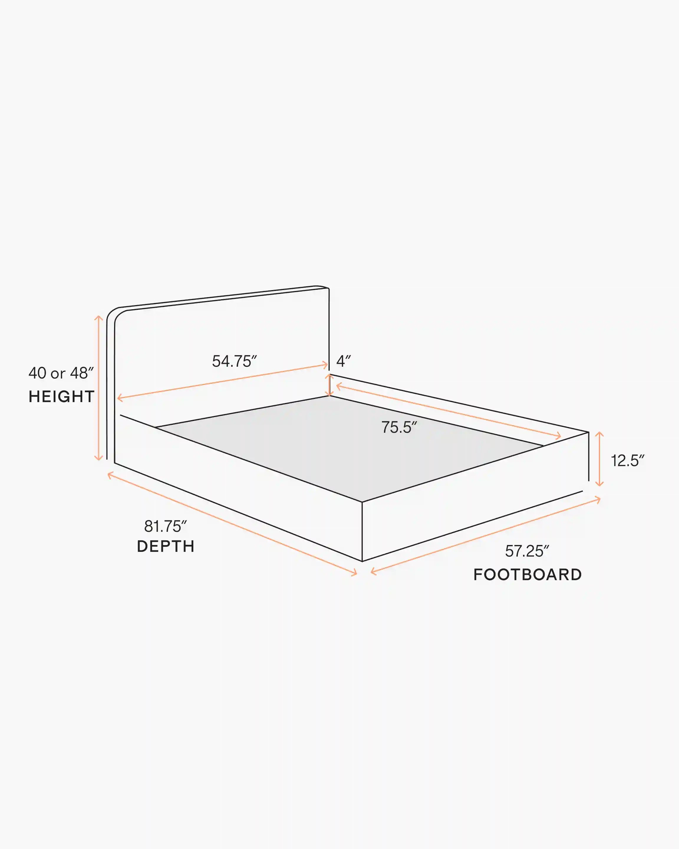Curved Bed in Performance Velvet