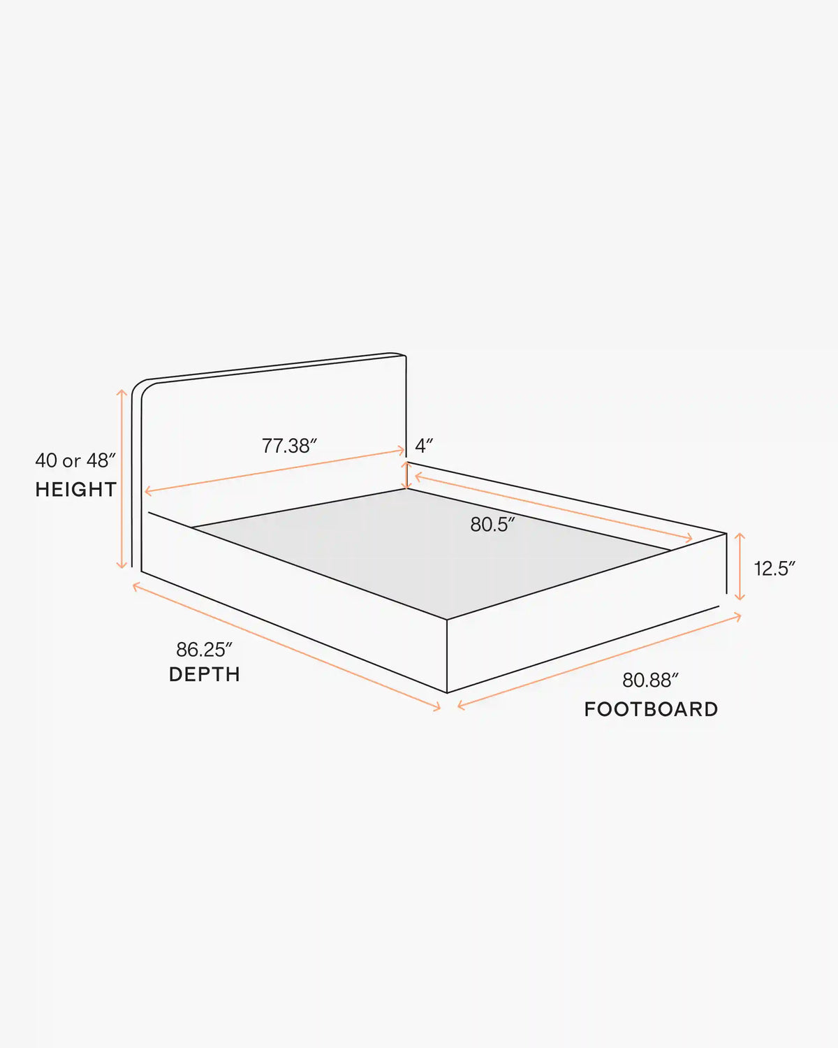Curved Bed in Performance Velvet