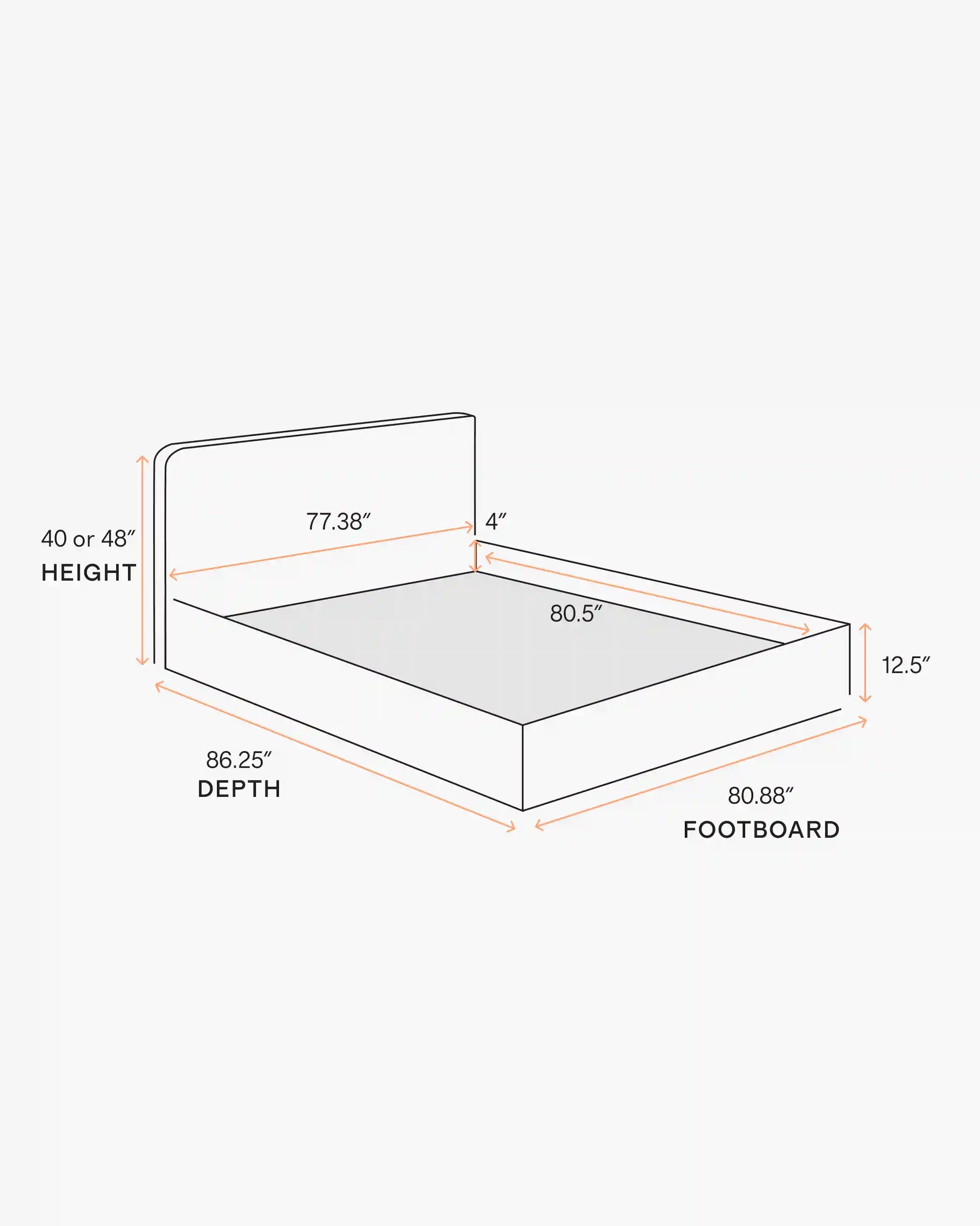 Curved Bed in Performance Linen