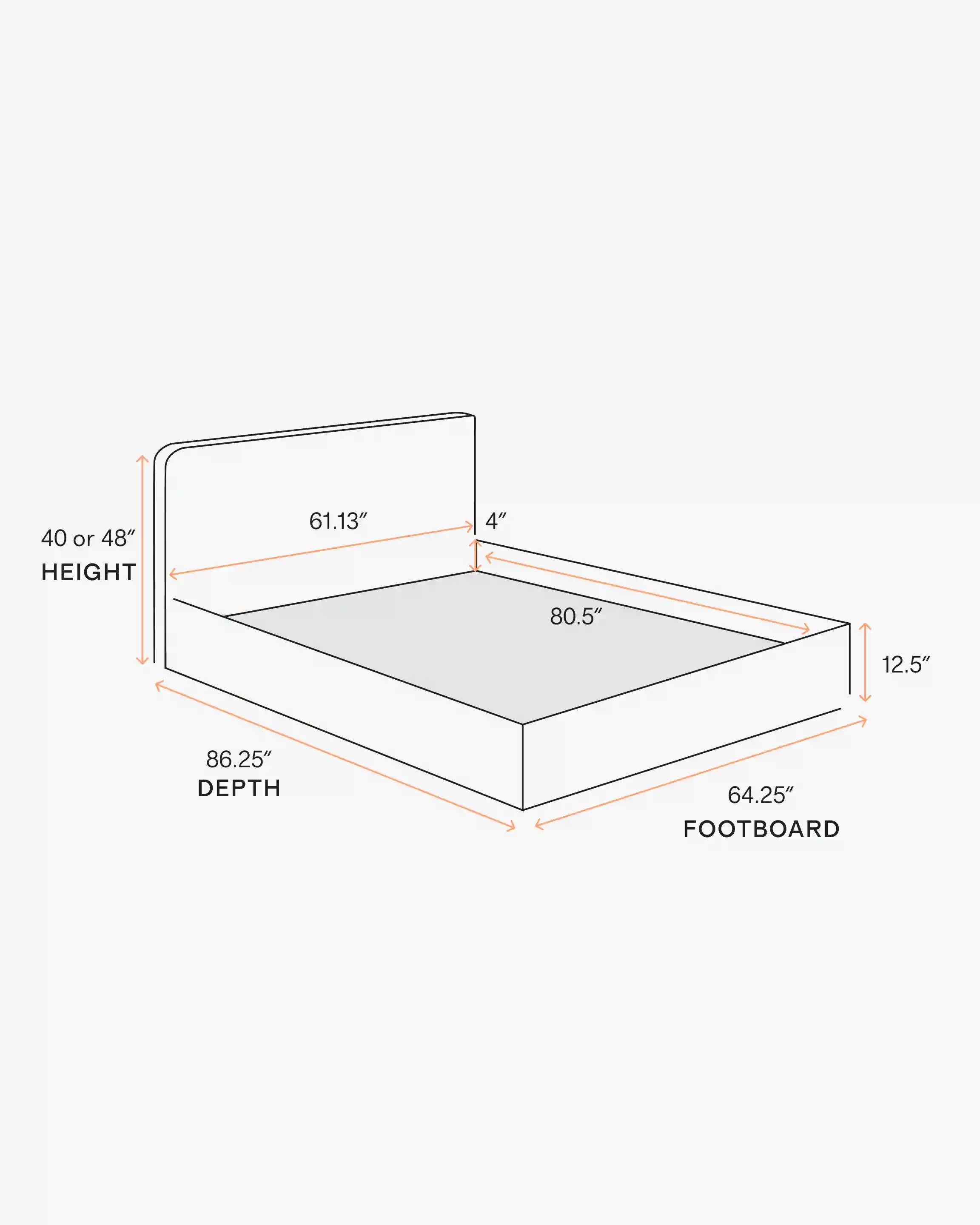 100% Linen Curved Bed