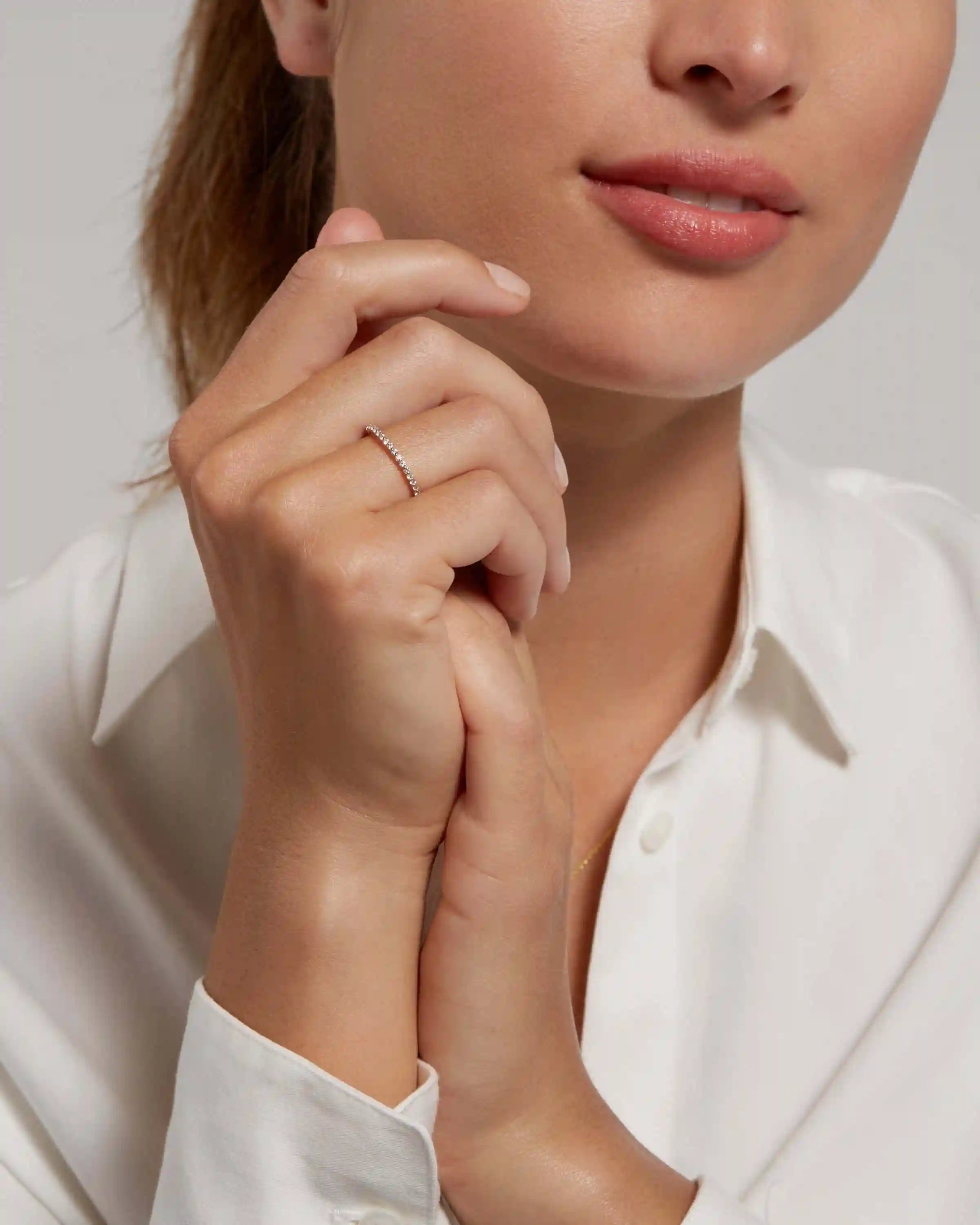 Diamond Shared Prong Eternity Band