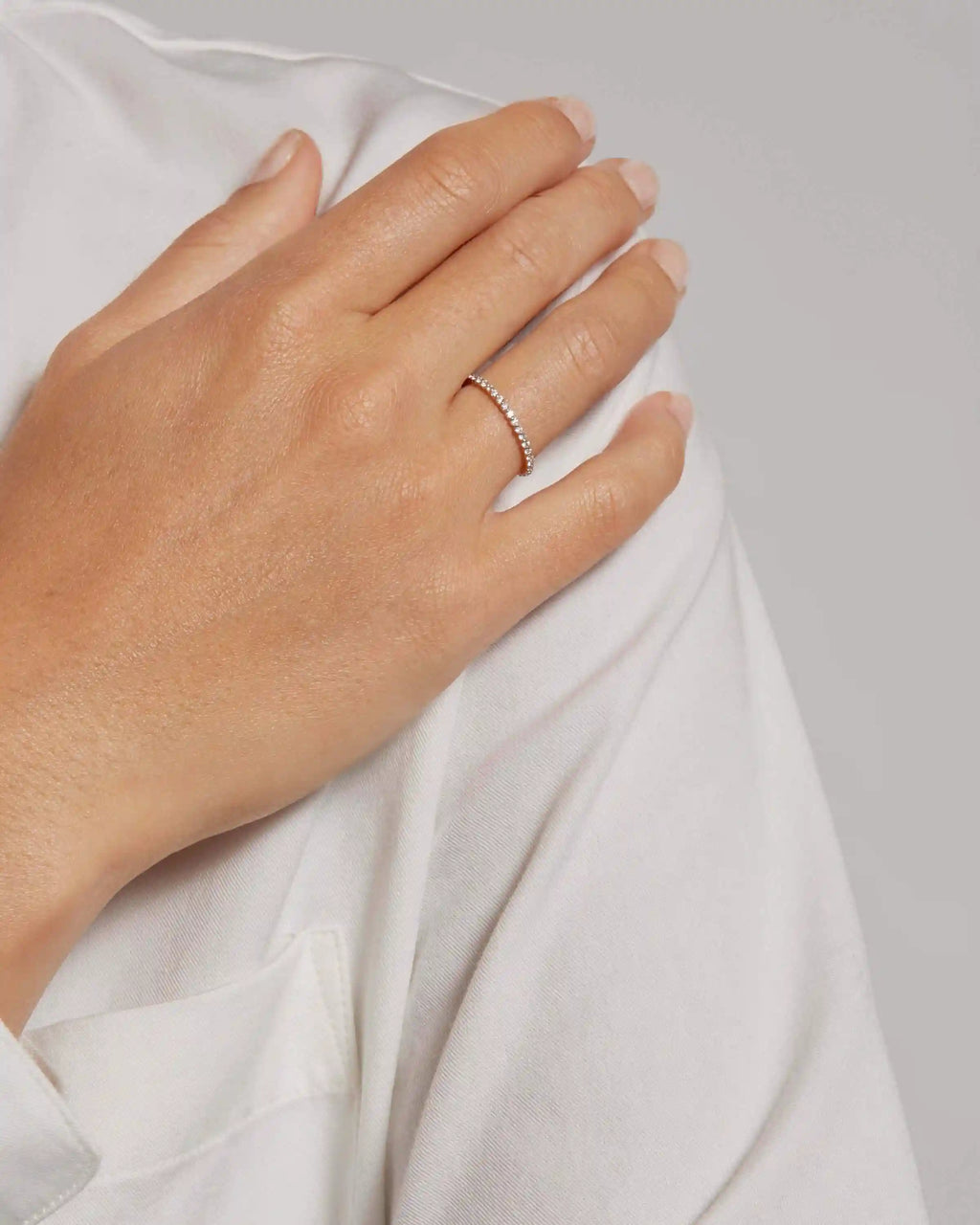 Diamond Shared Prong Eternity Band