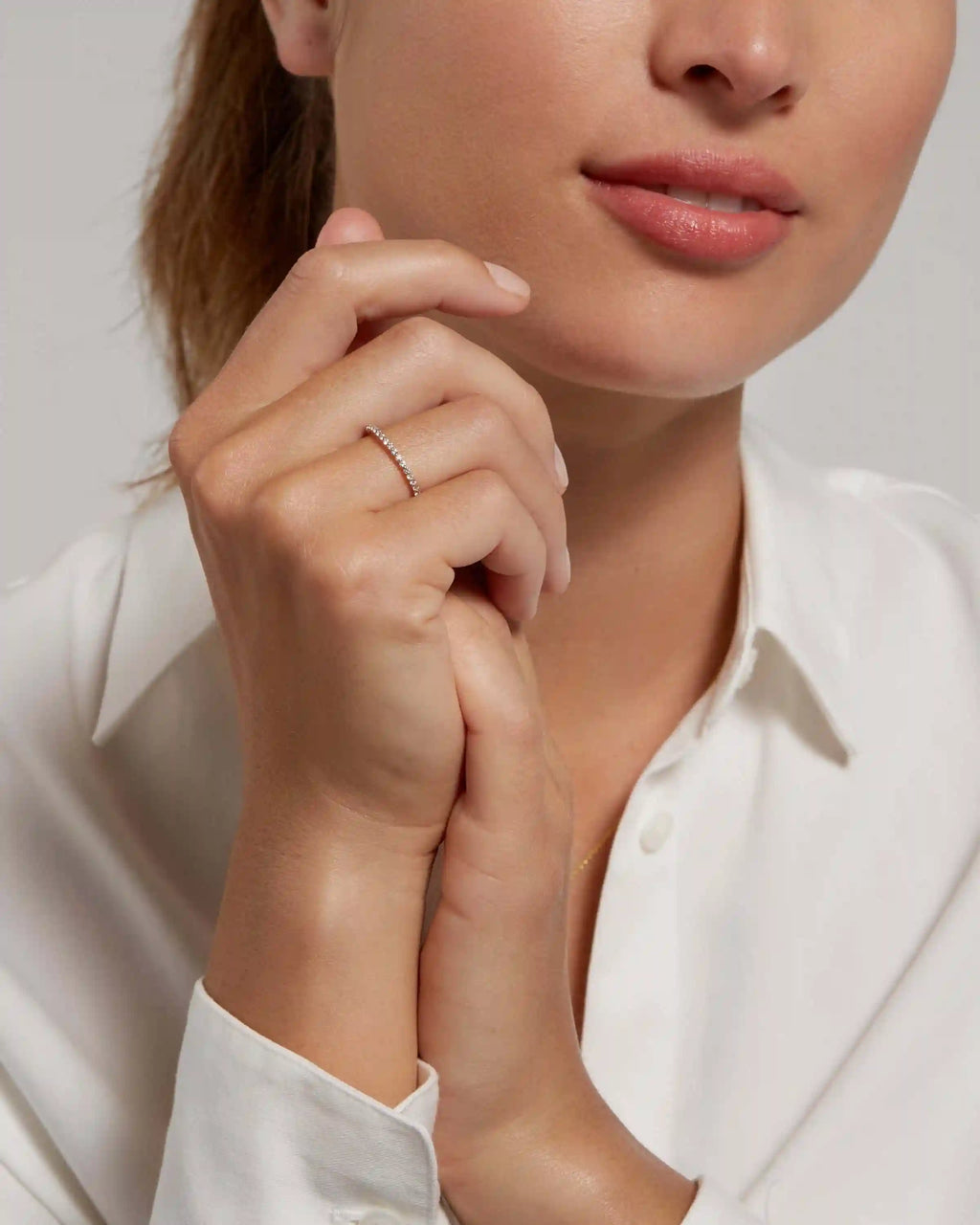 Diamond Shared Prong Eternity Band