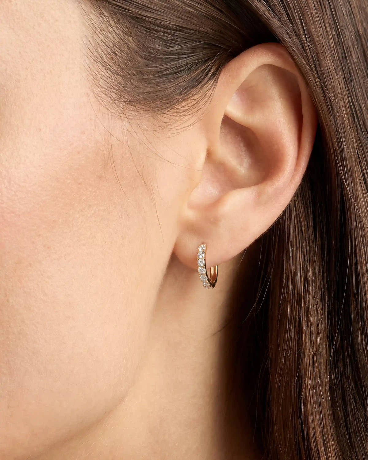 14K Gold Lab Grown Diamond Huggies