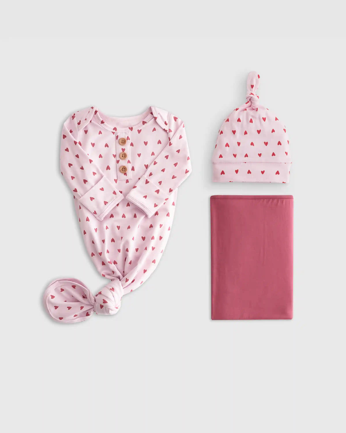 Bamboo Gown, Hat & Swaddle Layette Set