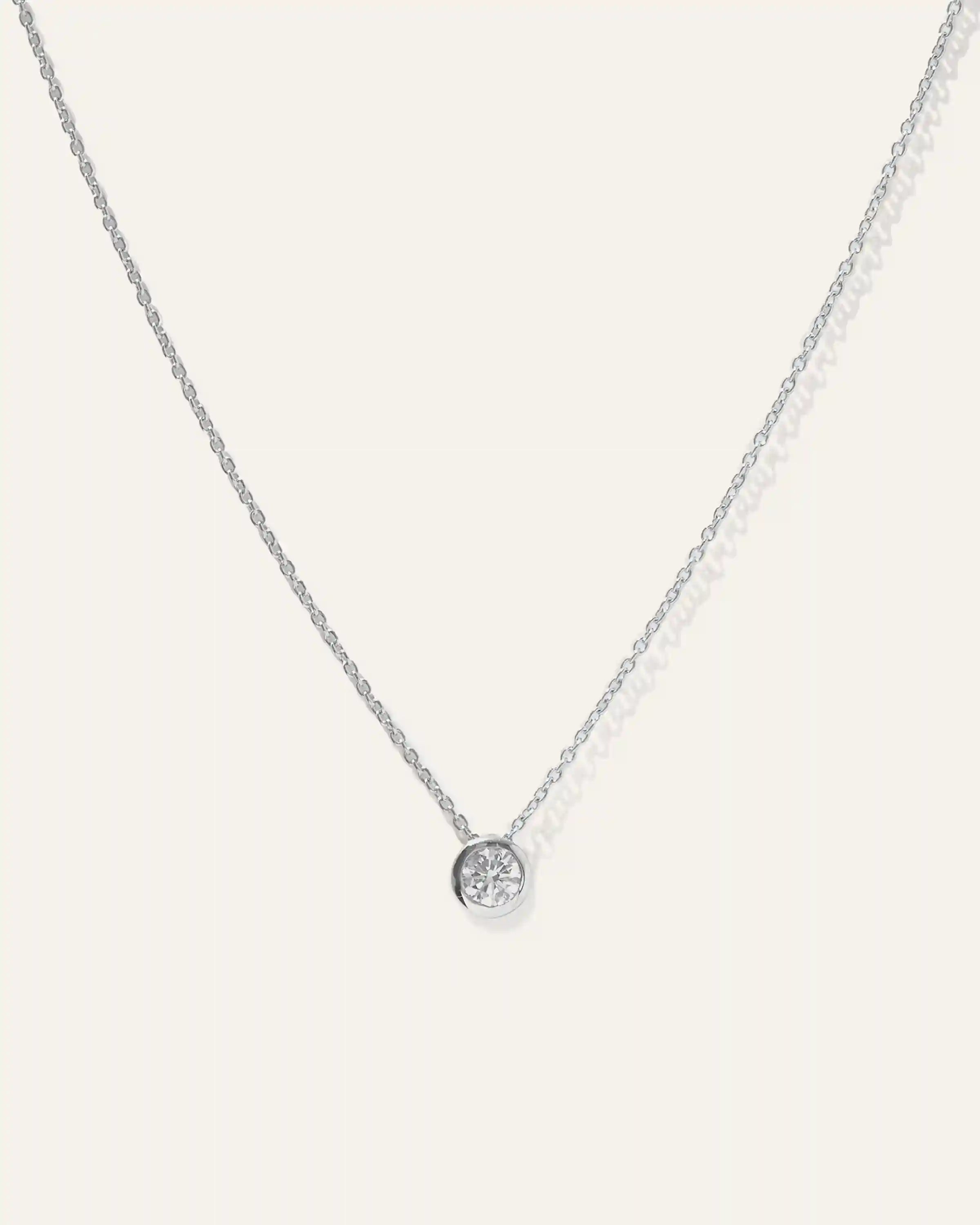 14K Gold Diamond Sliding Bezel Necklace