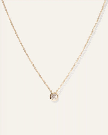 14K Gold Diamond Sliding Bezel Necklace