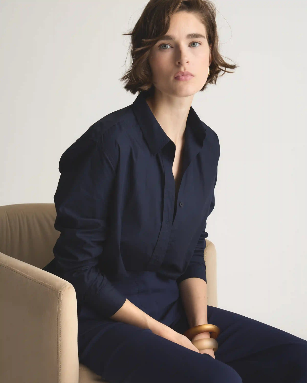 100% Organic Cotton Poplin Long Sleeve Shirt
