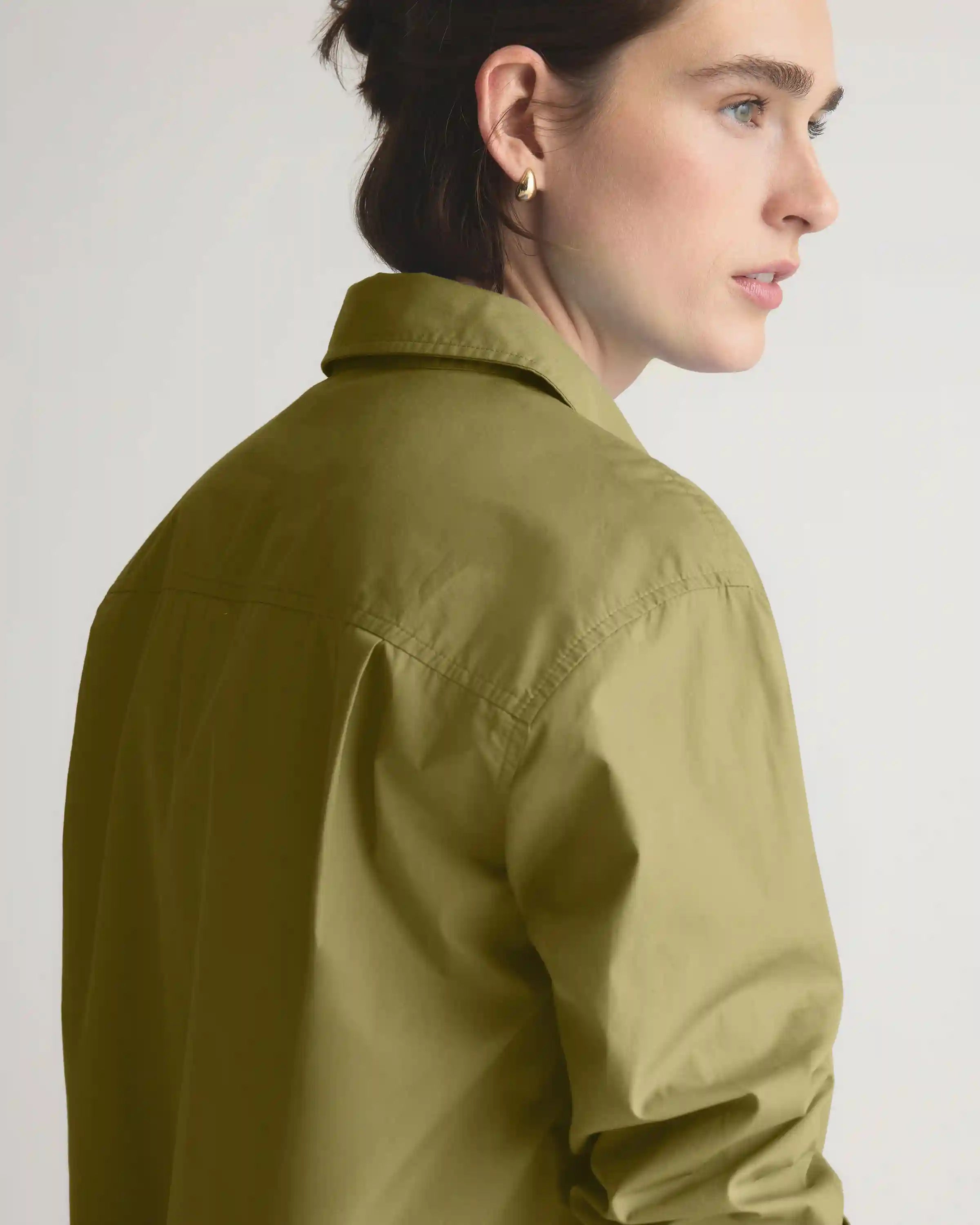 100% Organic Cotton Poplin Long Sleeve Boyfriend Shirt