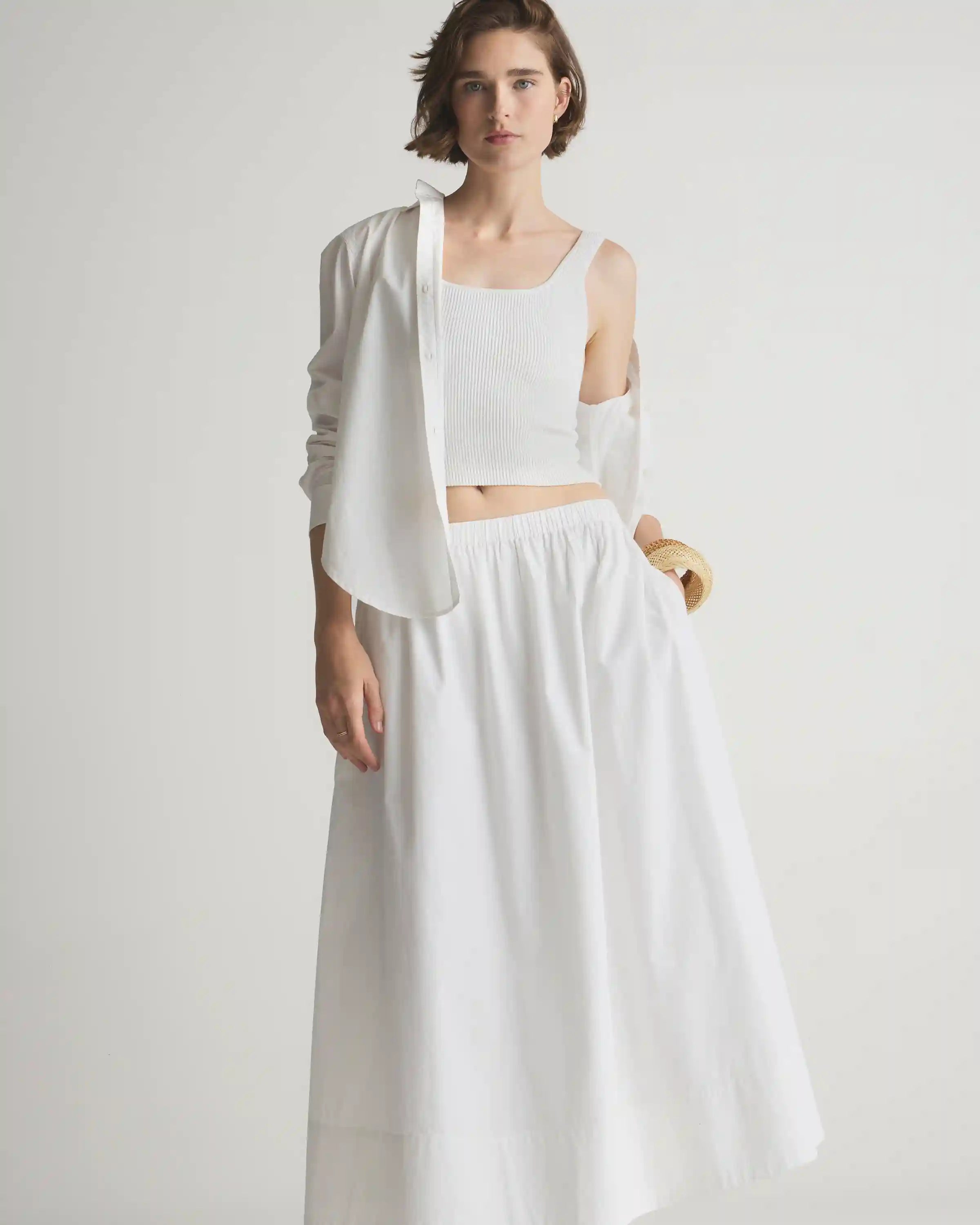 Cropped Square Neck Ribbed Knit Tank