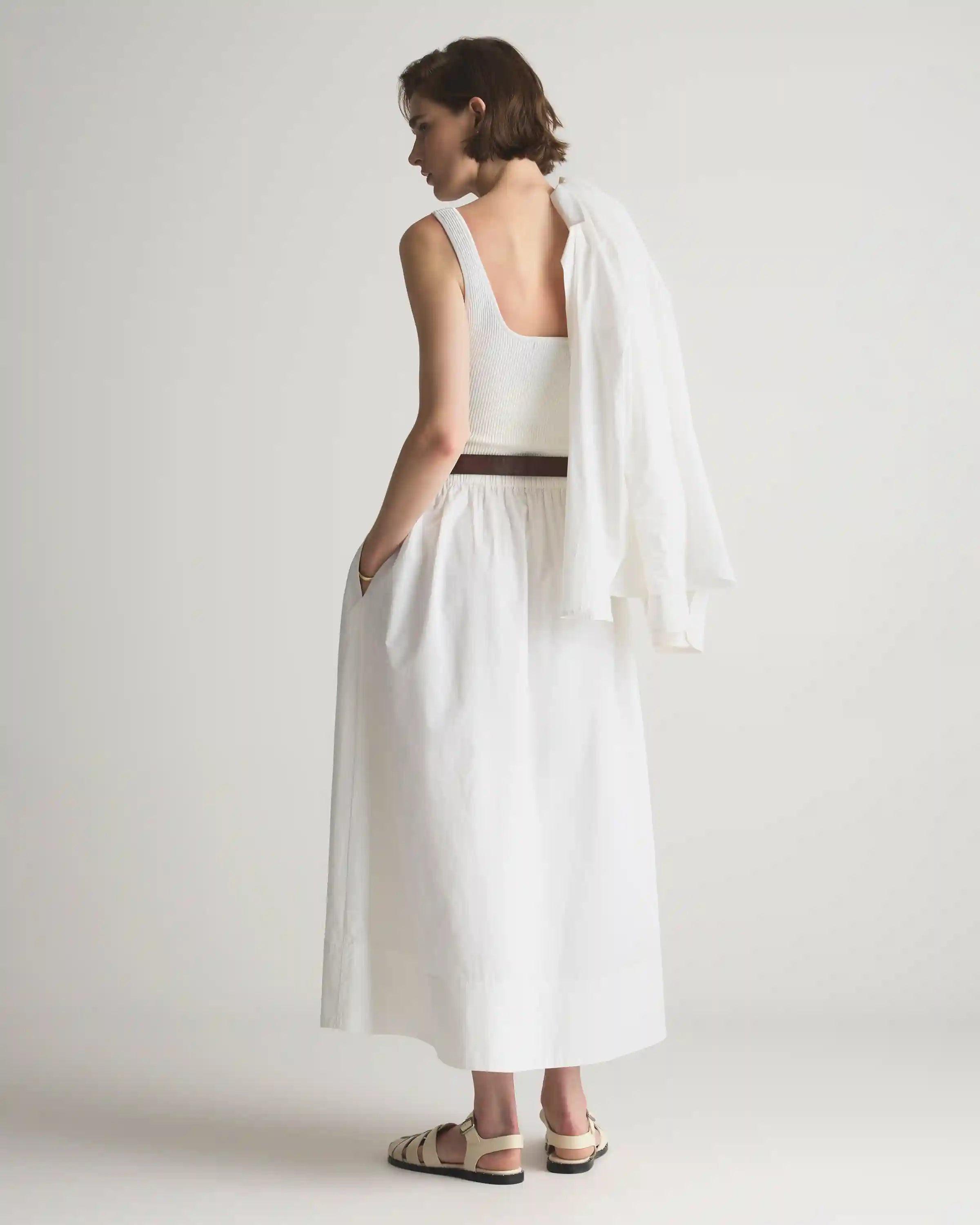 Cropped Square Neck Ribbed Knit Tank