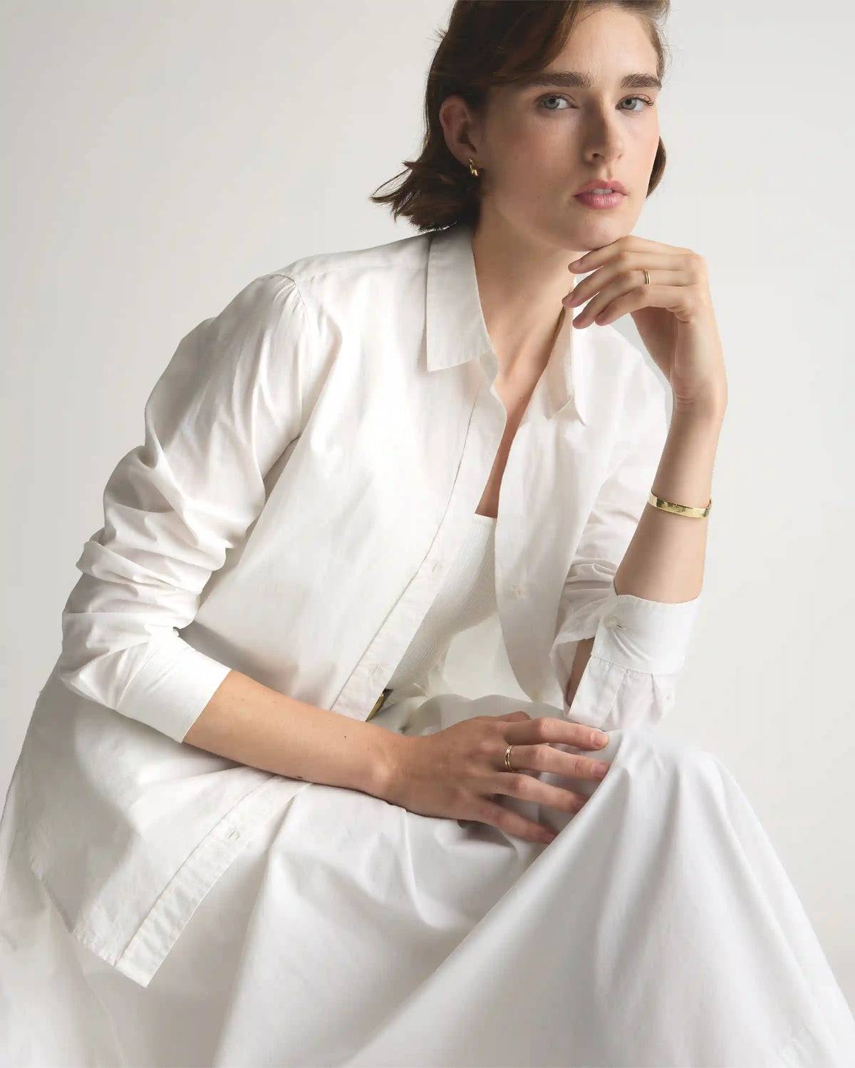 100% Organic Cotton Poplin A-line Maxi Skirt
