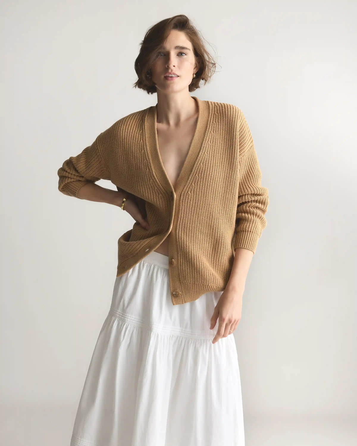 100% Organic Cotton Oversized Boyfriend Cardigan