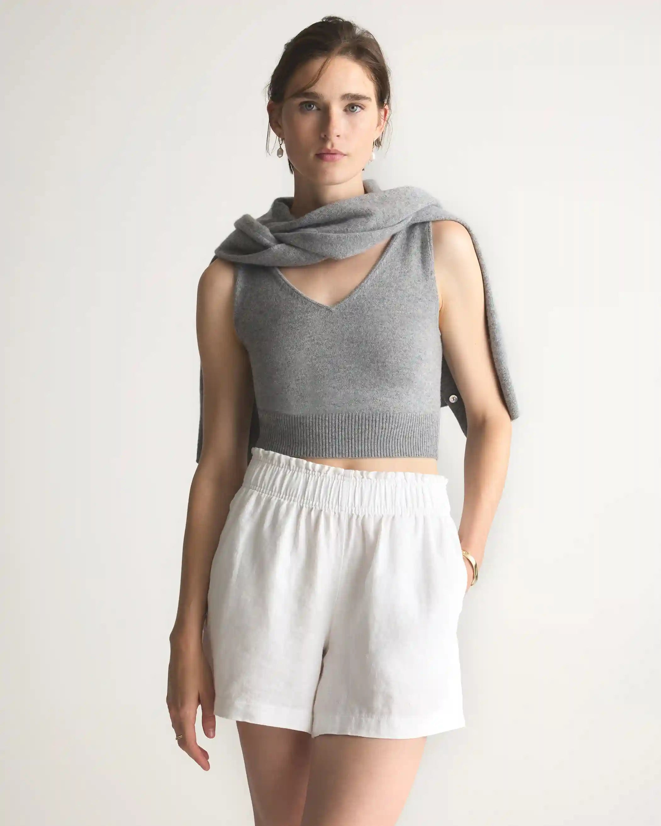 100% European Linen High Waisted Shorts