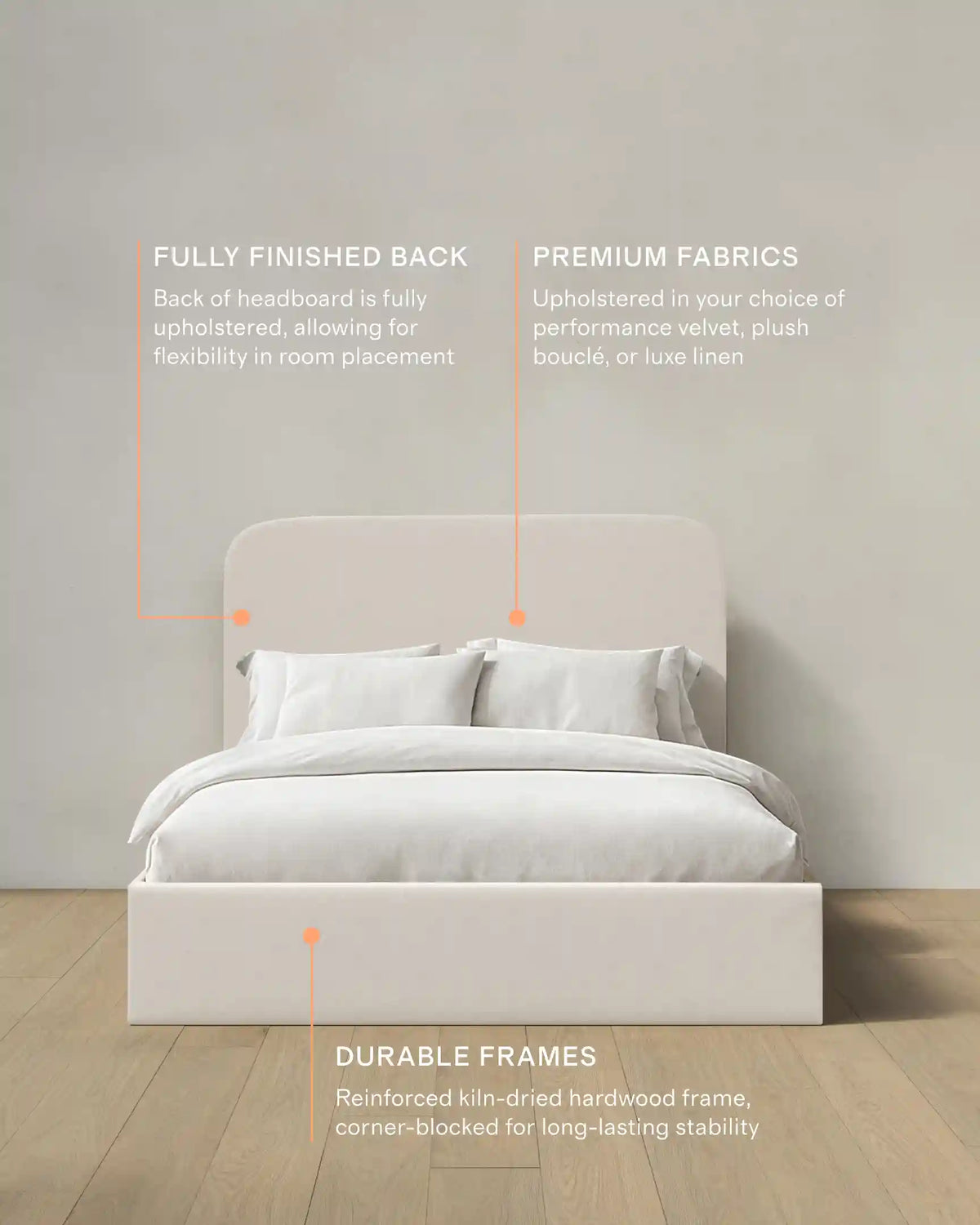 Curved Bed in Performance Linen