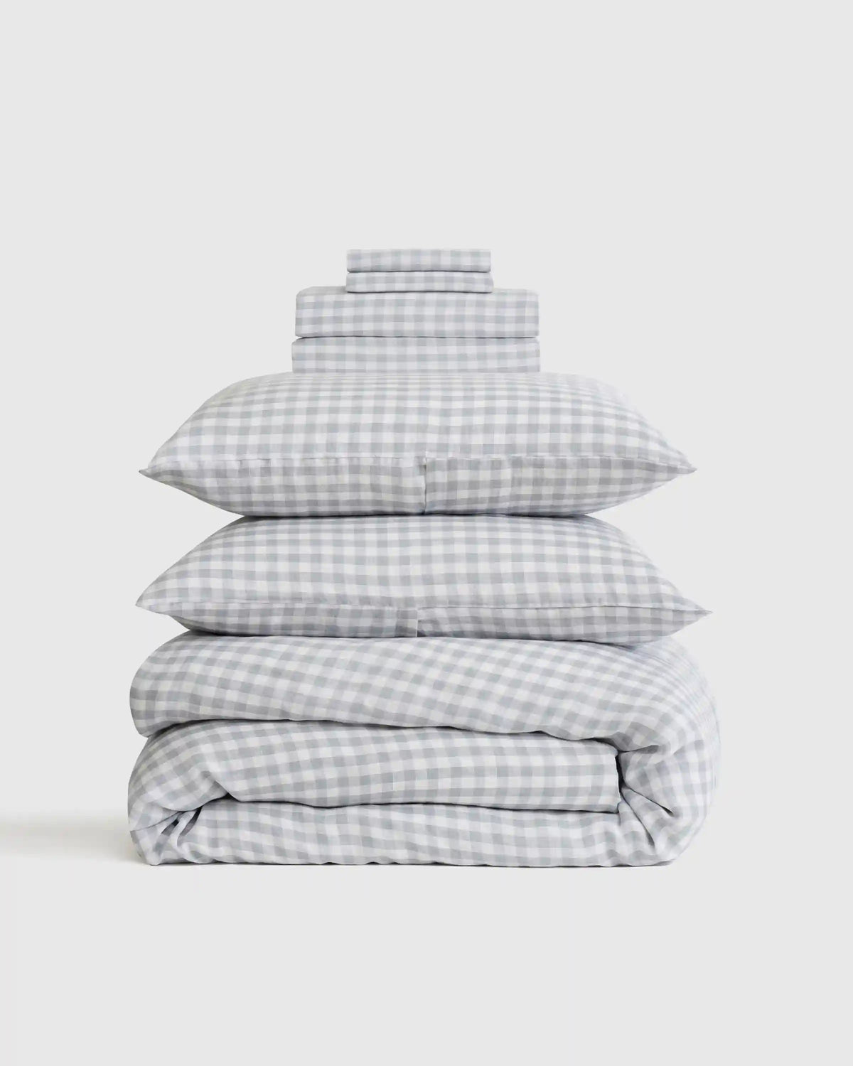 European Linen Gingham Deluxe Bedding Bundle
