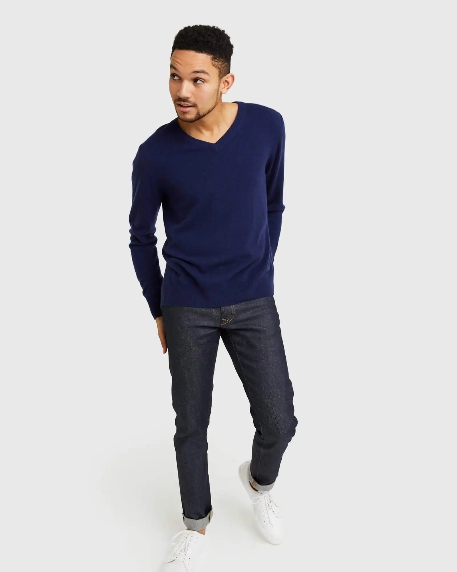 Mongolian Spring Cashmere V-Neck Sweater