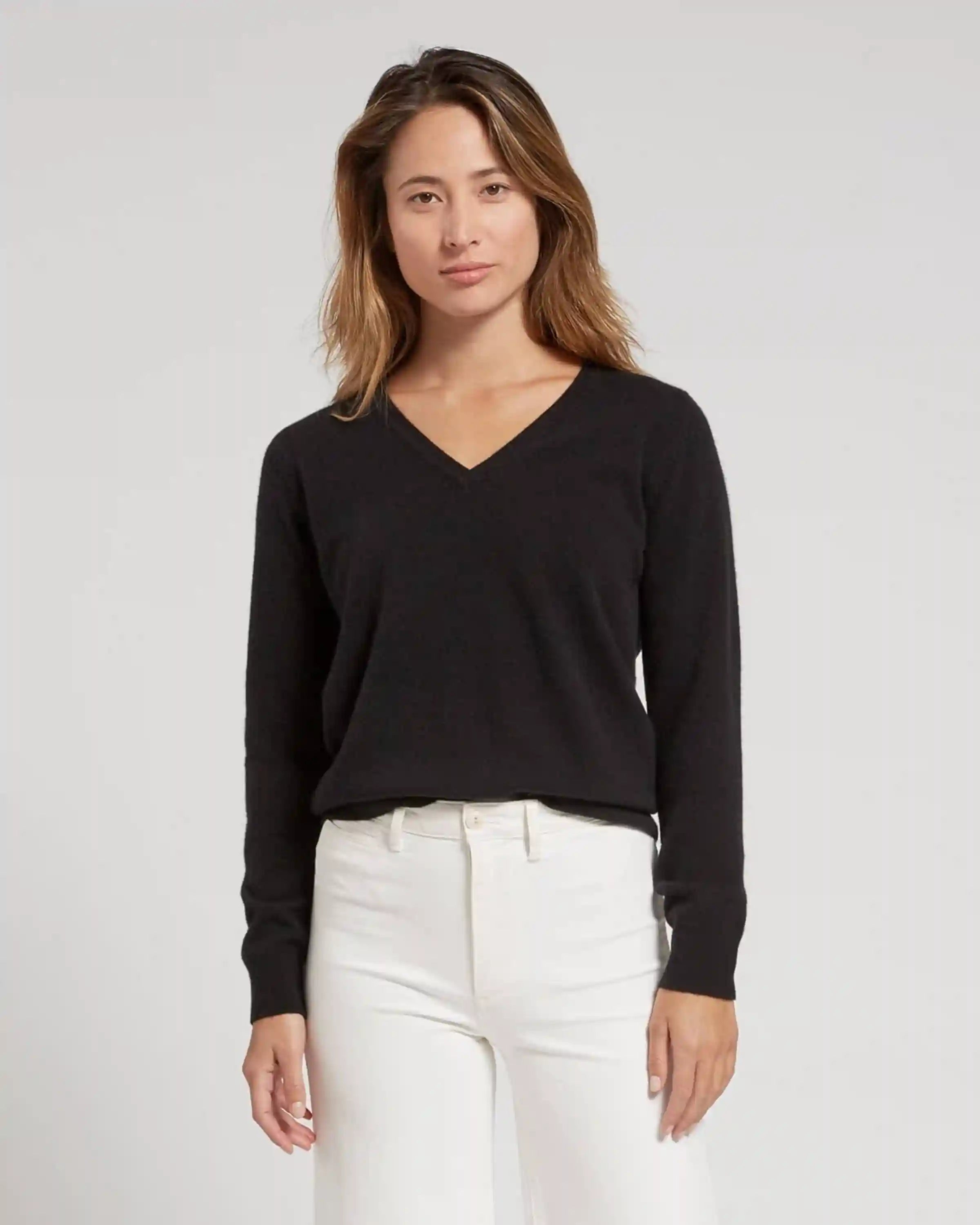 Mongolian Spring Cashmere V-Neck Sweater
