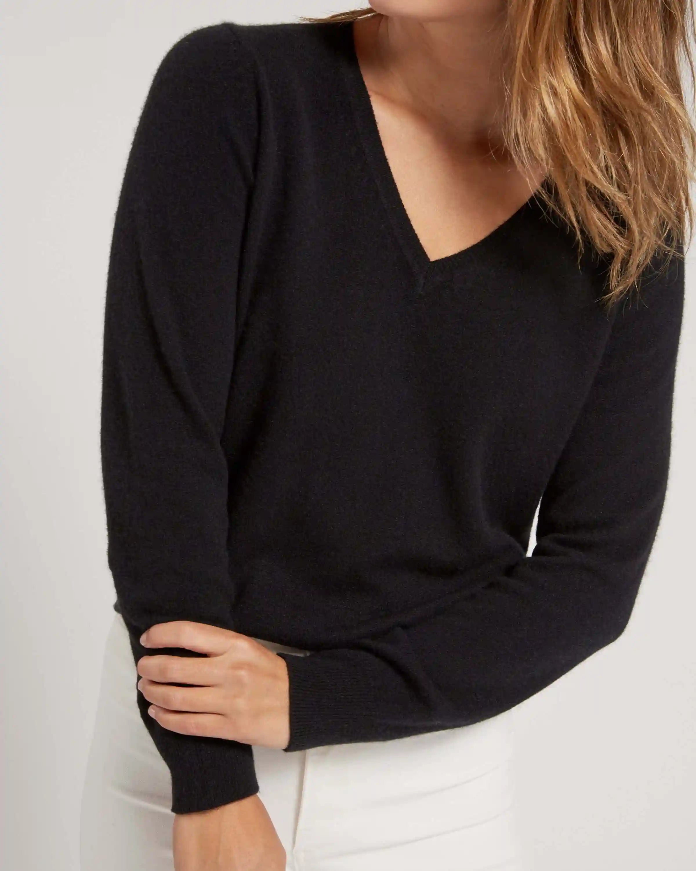 Mongolian Spring Cashmere V-Neck Sweater