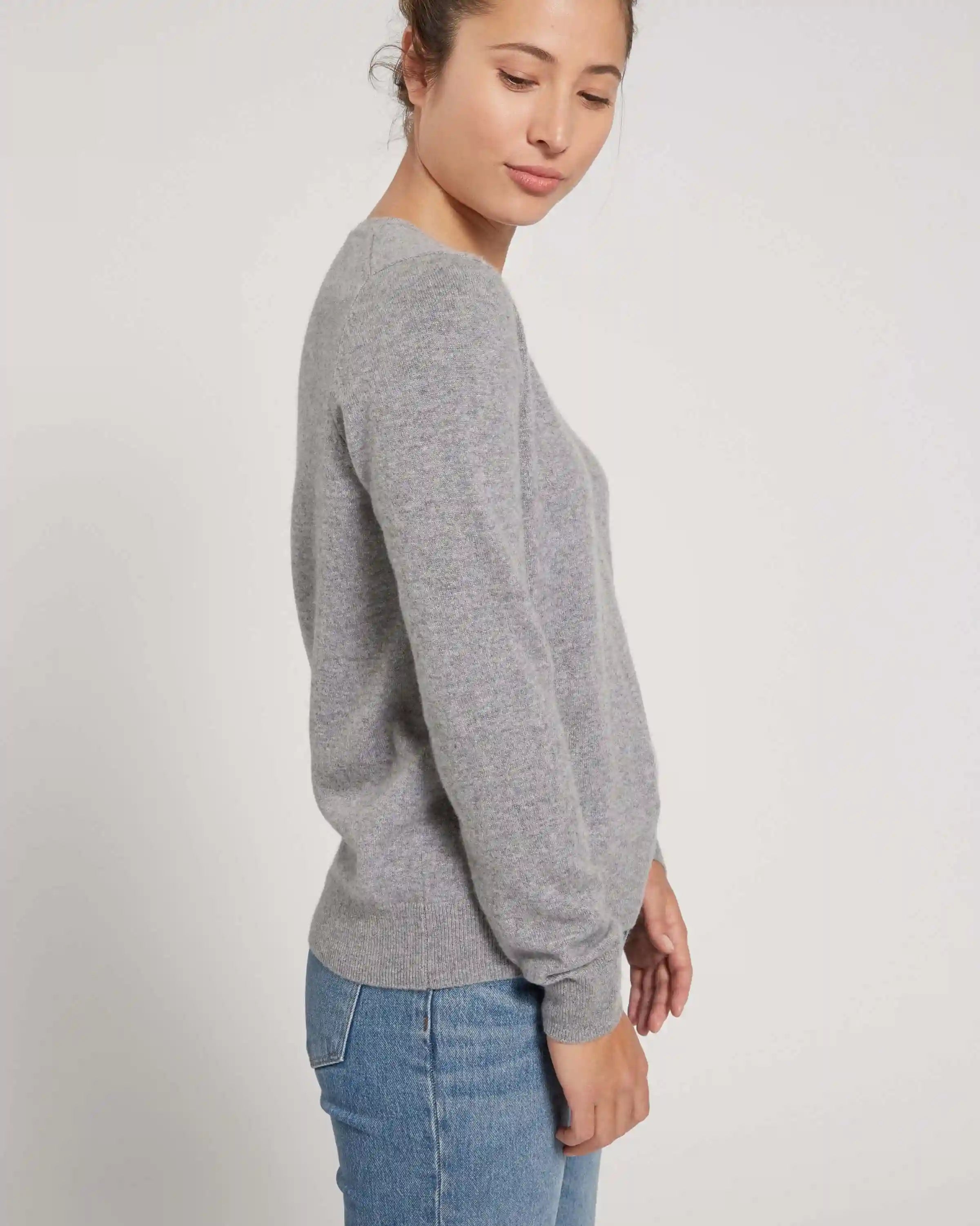 Mongolian Spring Cashmere V-Neck Sweater