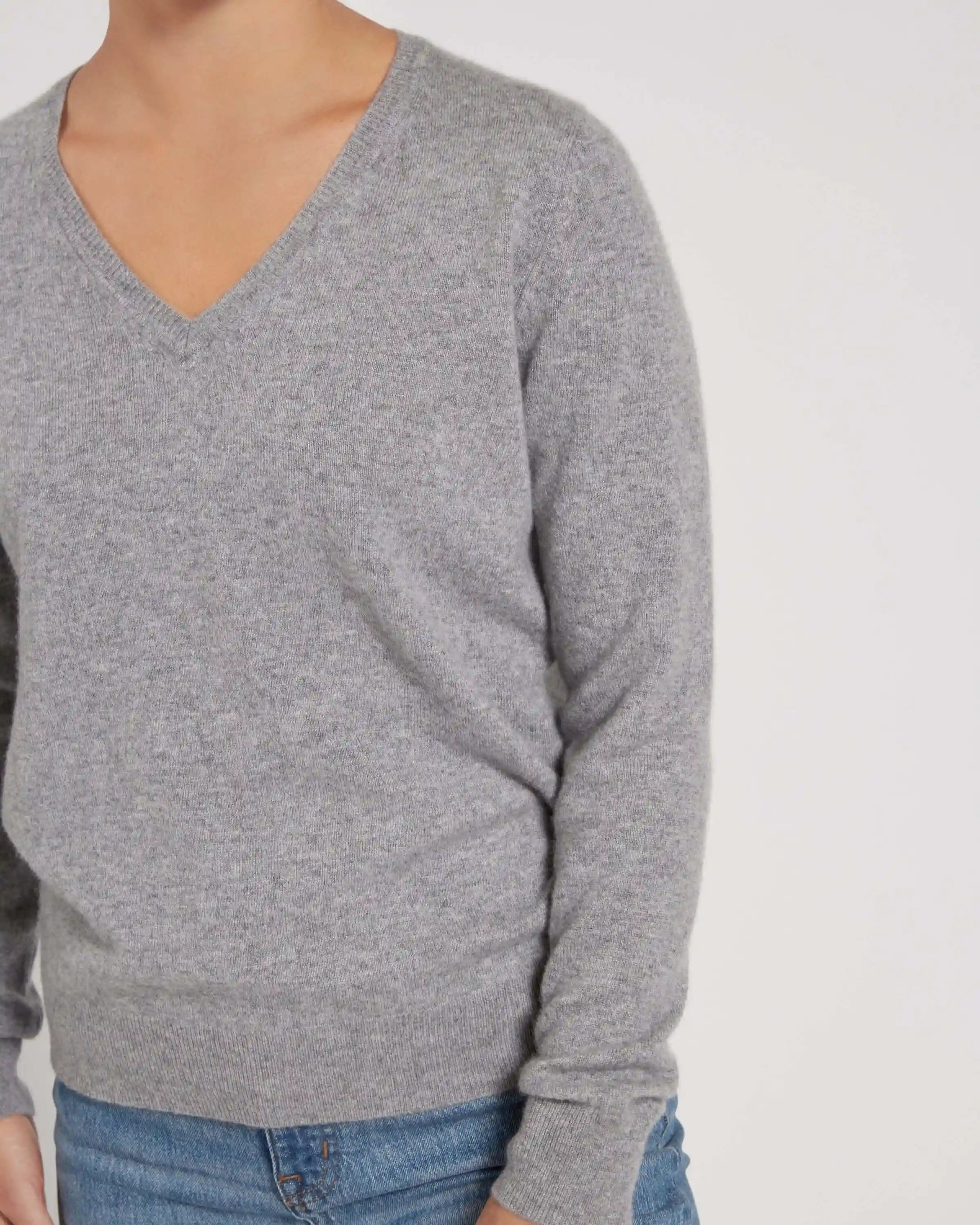 Mongolian Spring Cashmere V-Neck Sweater