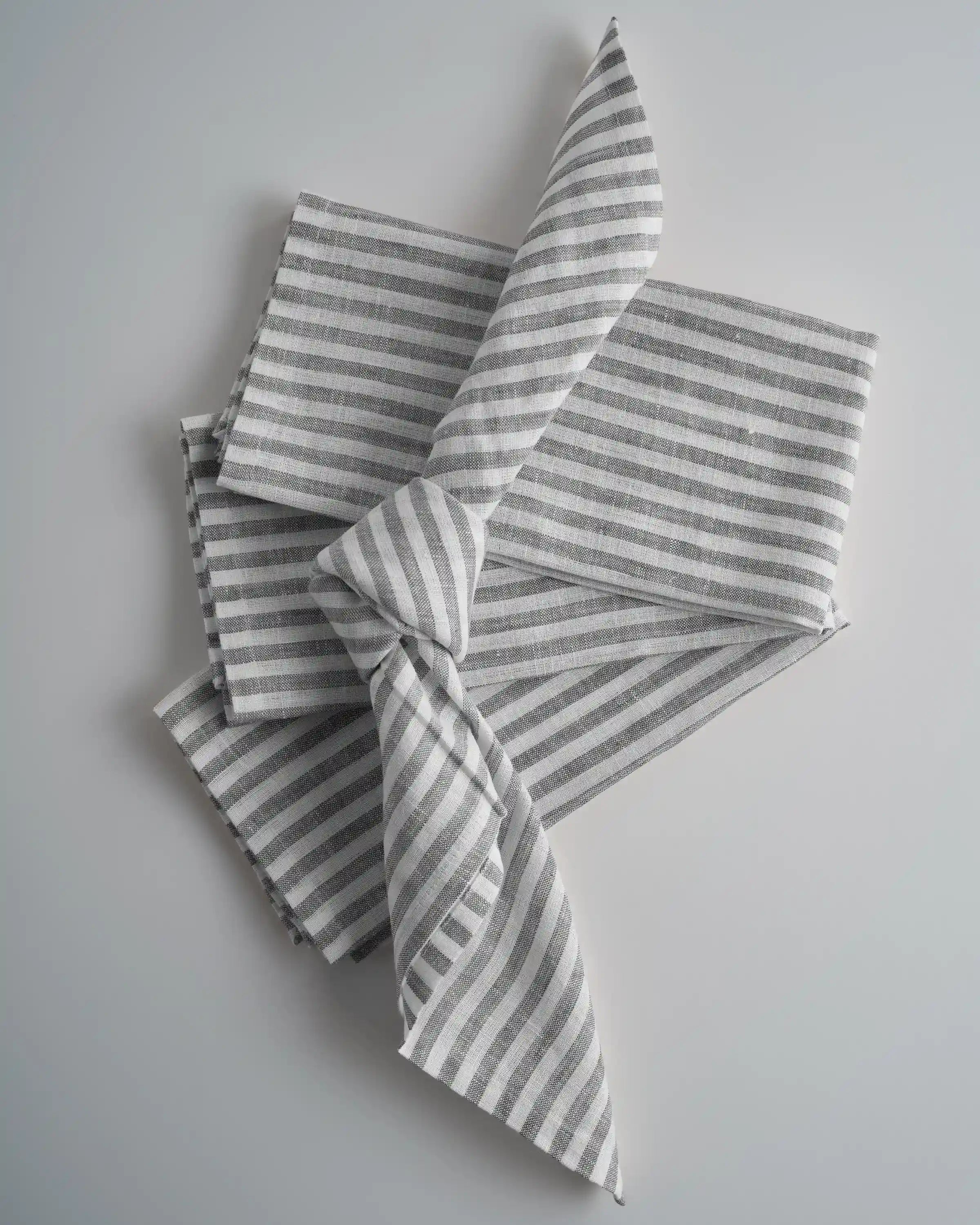 European Linen Stripe Napkins, Set of 4