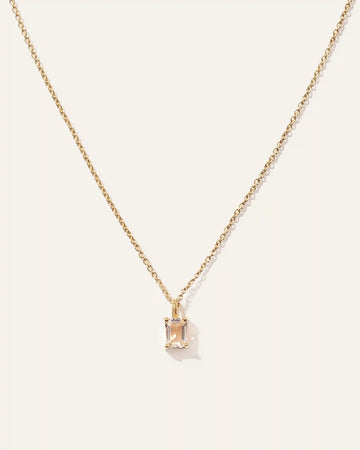 Emerald Cut Topaz Sol Pendant Necklace